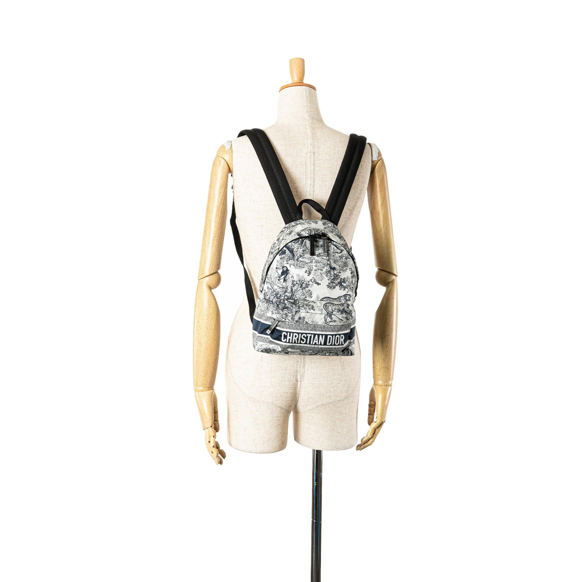 Dior Small Nylon Technical Fabric Toile De Jouy Diortravel Backpack (SHG-L7BDVg)