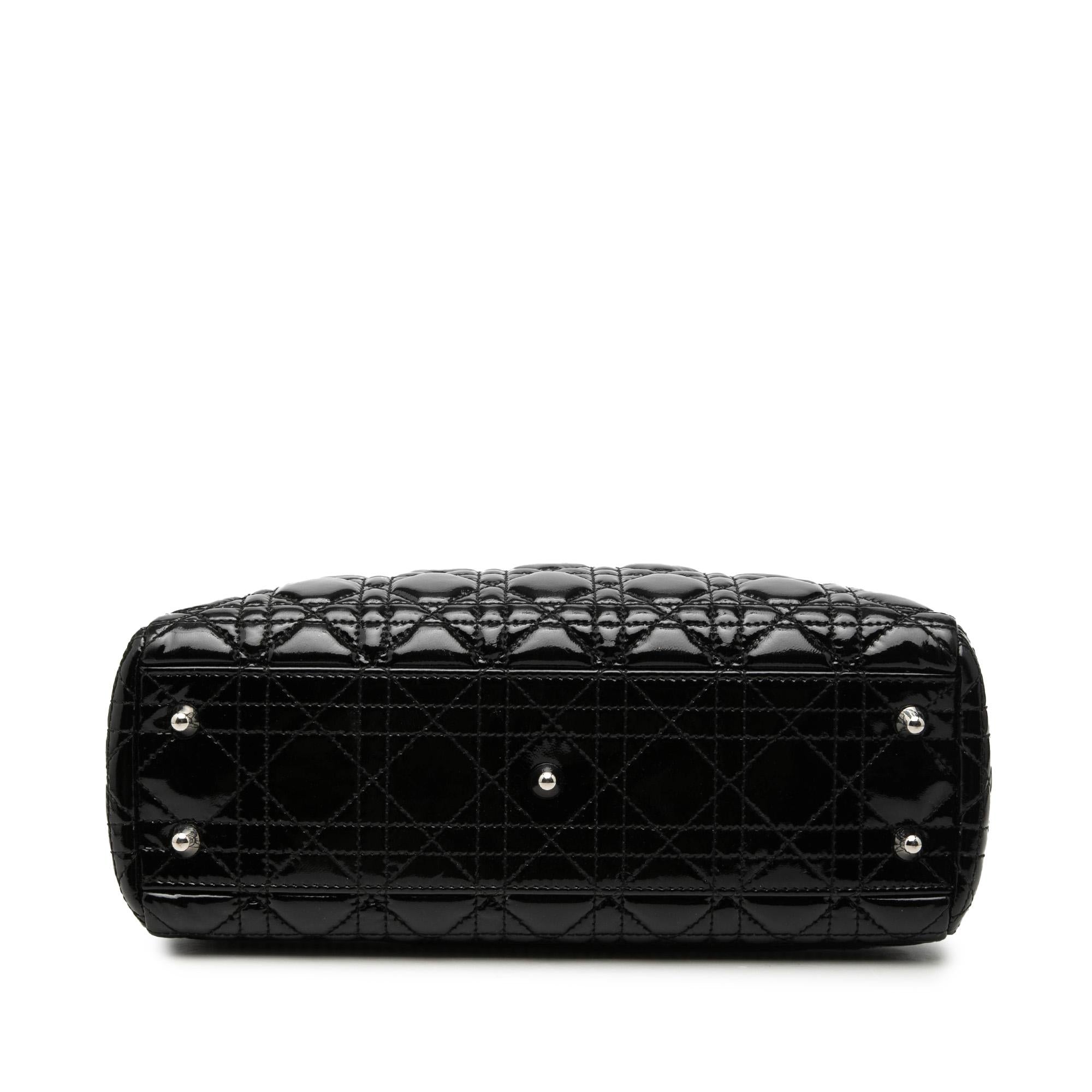 Dior Small Patent Cannage Soft Zipped Shopping Tote