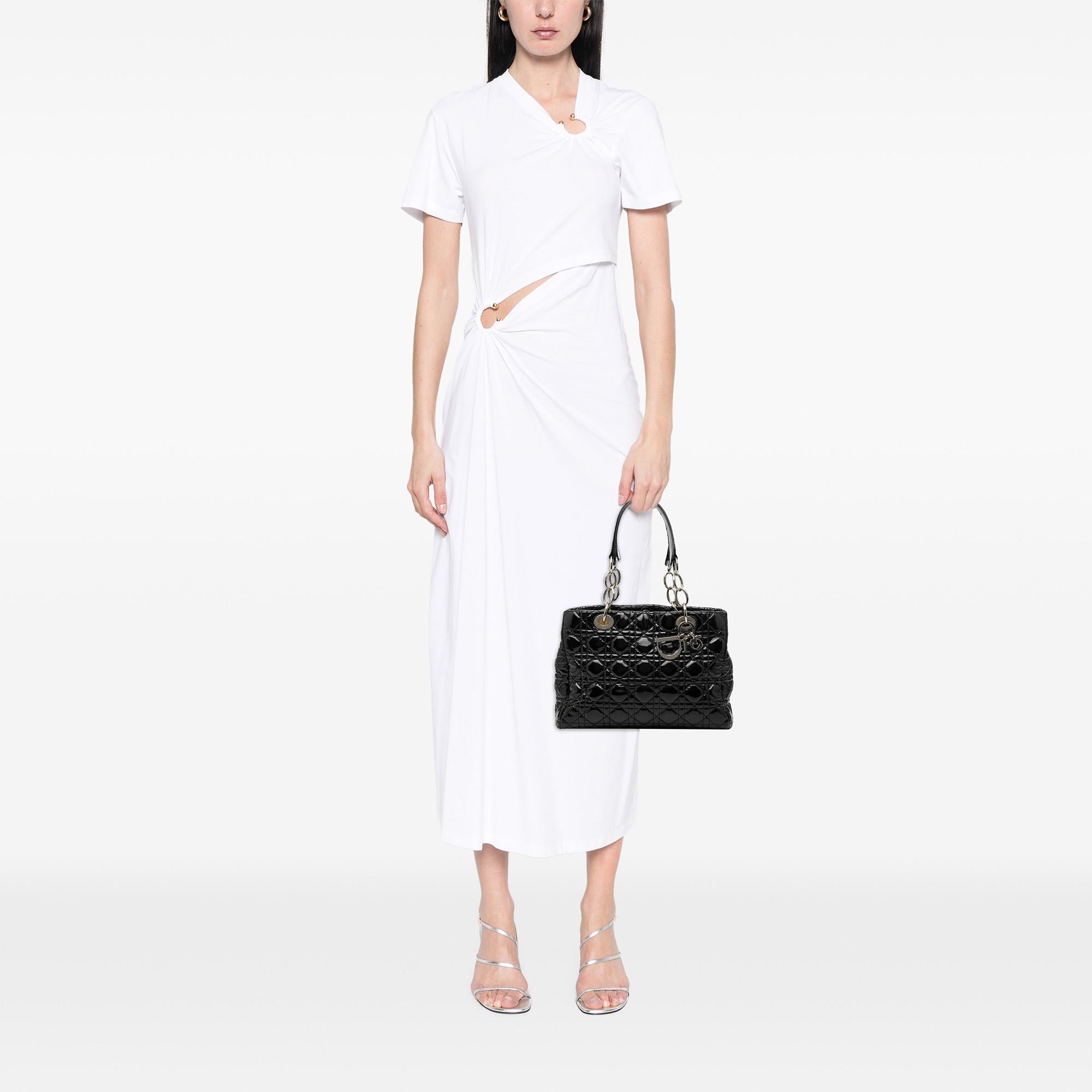 Dior Small Patent Cannage Soft Zipped Shopping Tote
