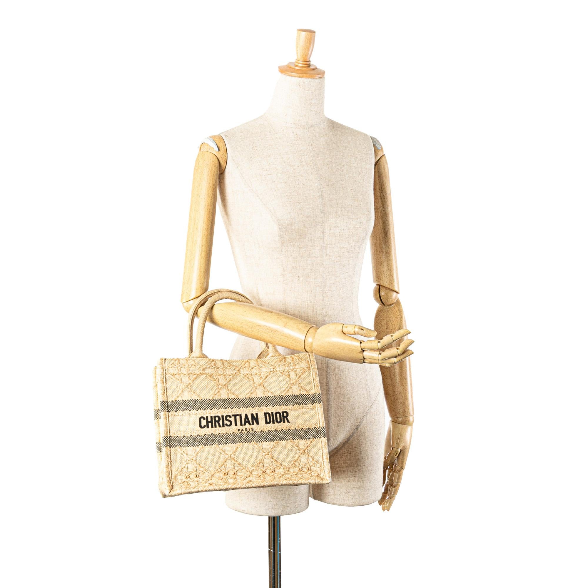 Dior Small Raffia Cannage Book Tote