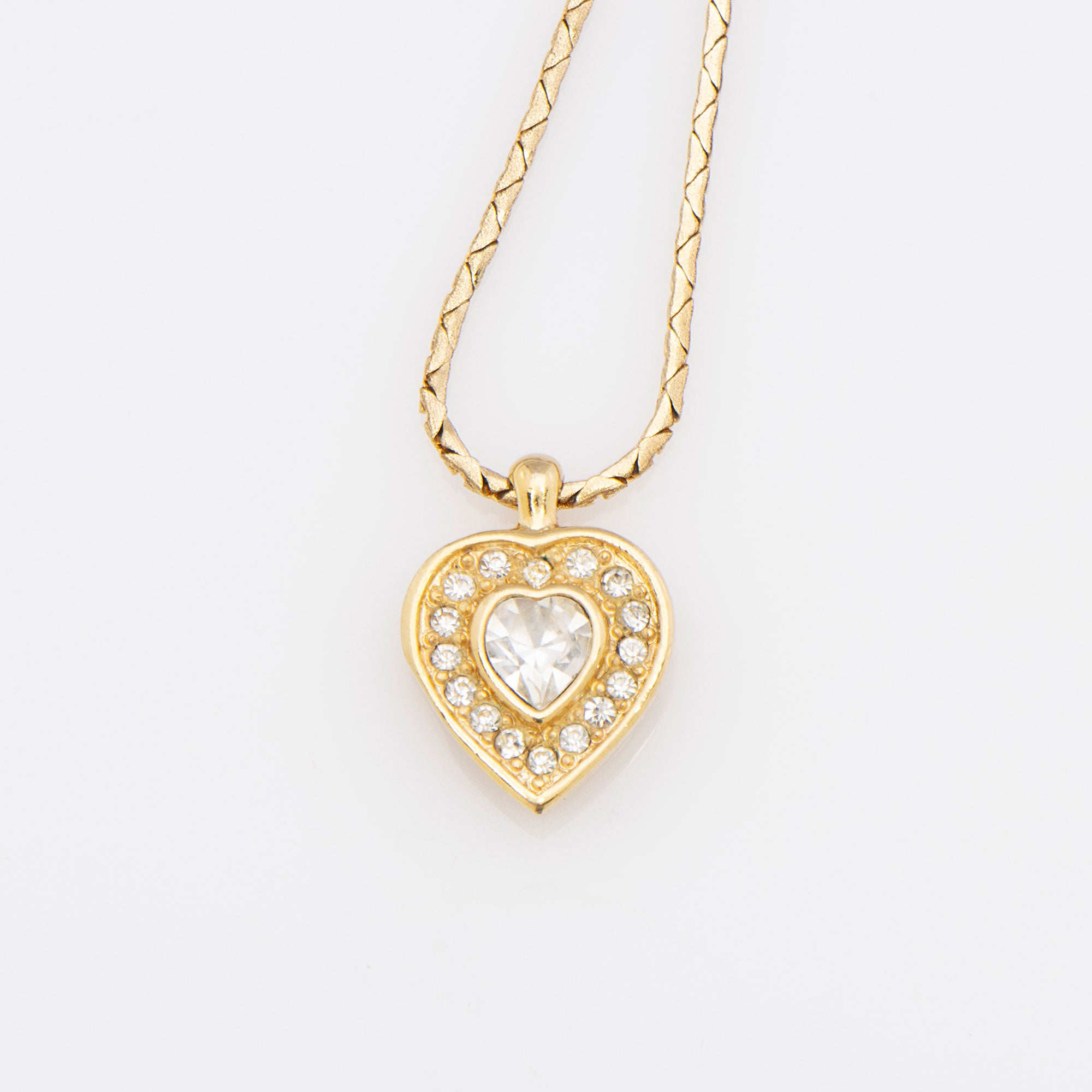 Dior Vintage Crystal Heart Necklace