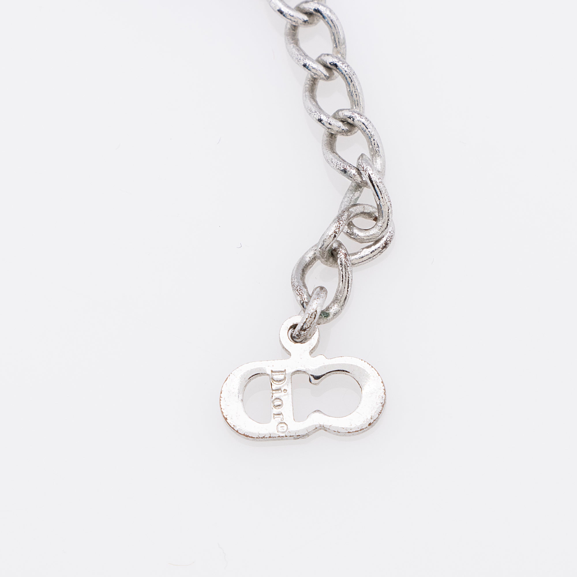 Dior Vintage Logo Cubes Charm Bracelet