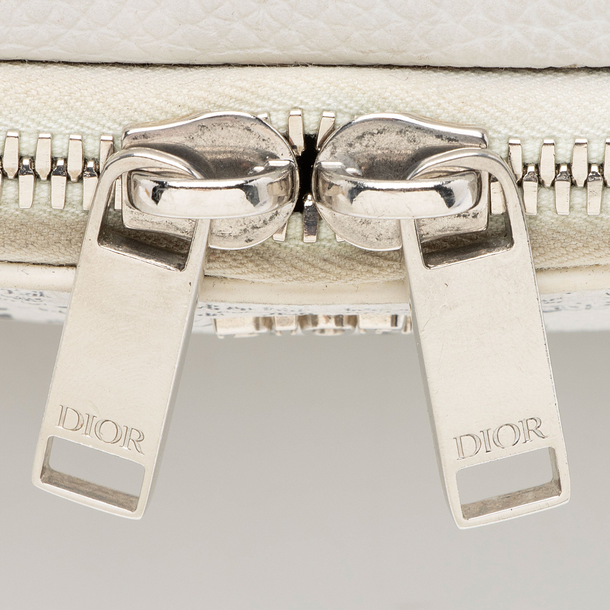 Dior x Daniel Arsham Leather Newsprint Double Zip Crossbody
