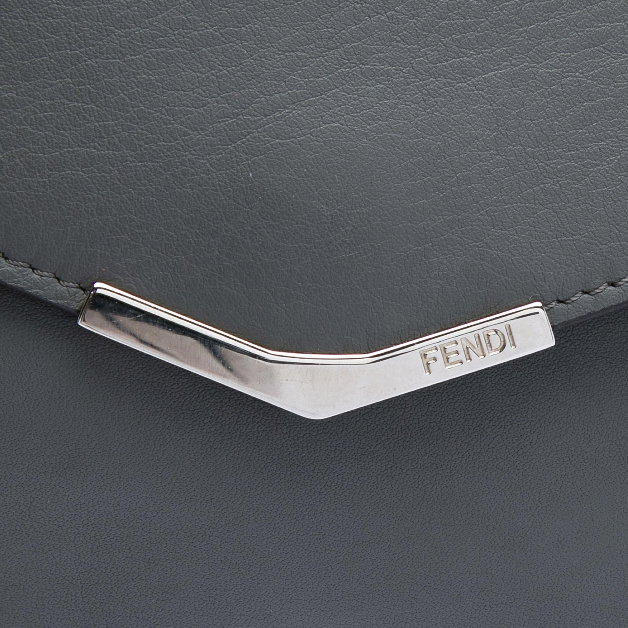 Fendi Bicolor Leather 2Jours Envelope Clutch