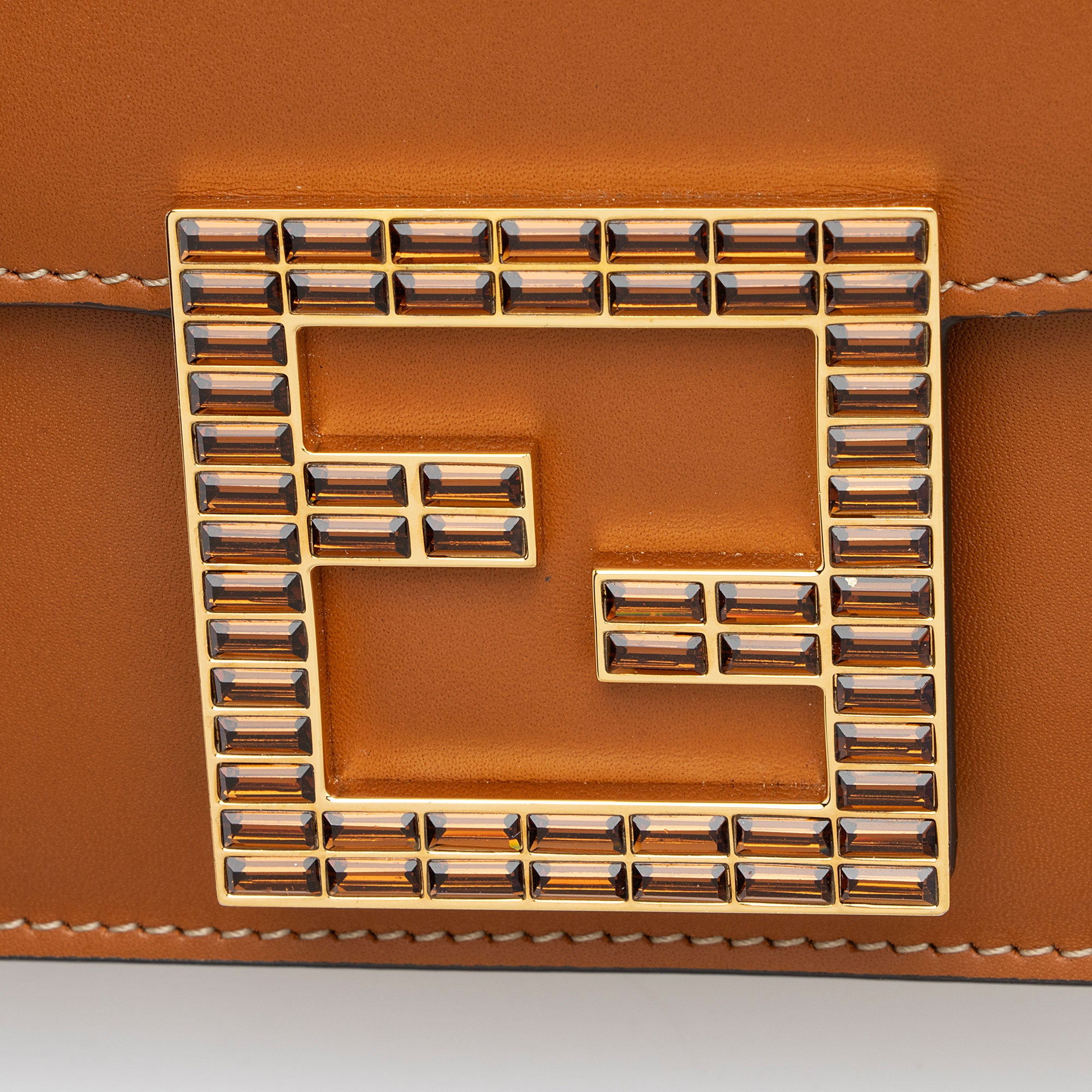 Fendi Calfskin Crystal Fab Small Crossbody