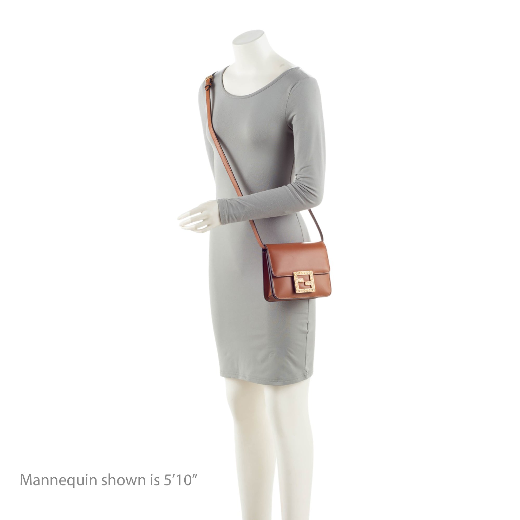 Fendi Calfskin Crystal Fab Small Crossbody
