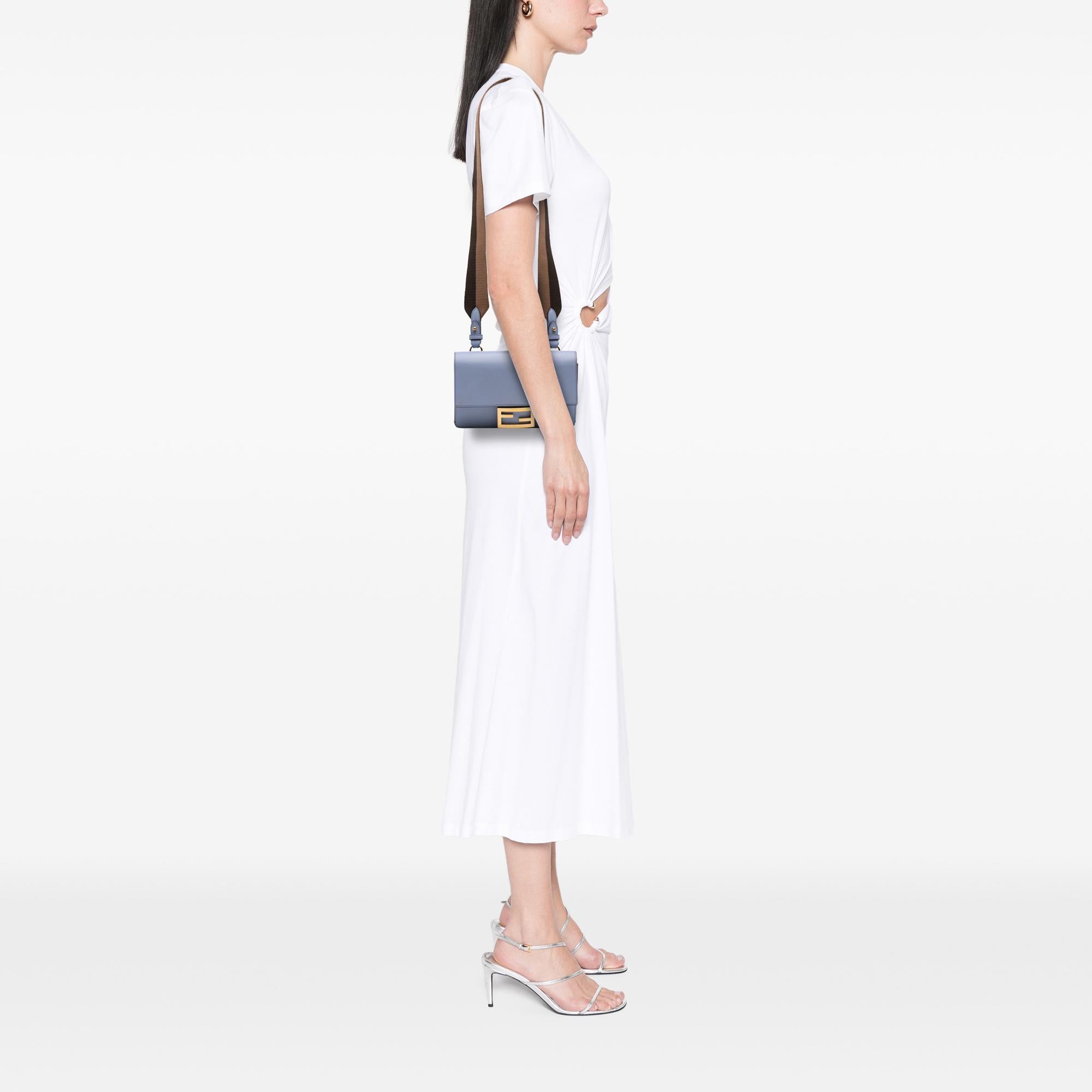 Fendi Calfskin Flat Baguette Crossbody