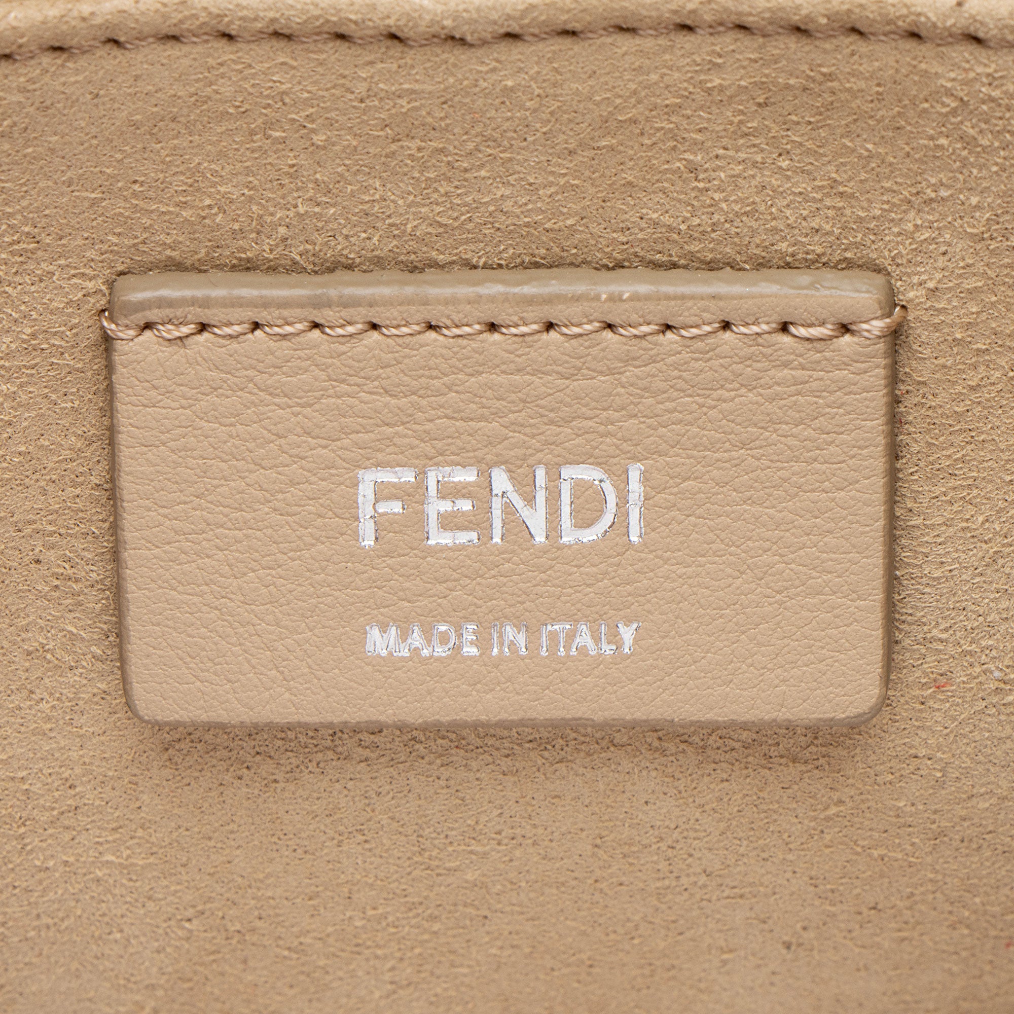 Fendi Calfskin Studded Kan I Medium Shoulder Bag