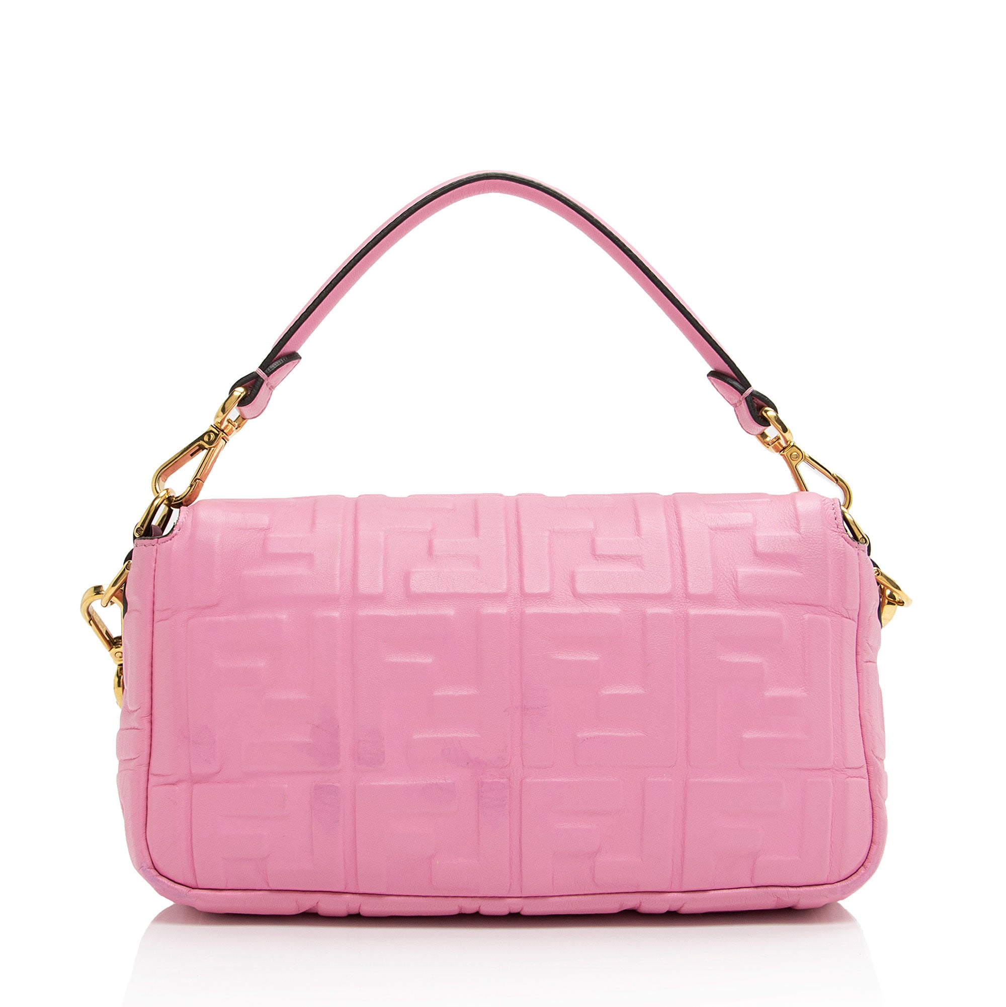 Fendi Embossed Leather FF 1974 Baguette Shoulder Bag (SHF-nc63Ja)