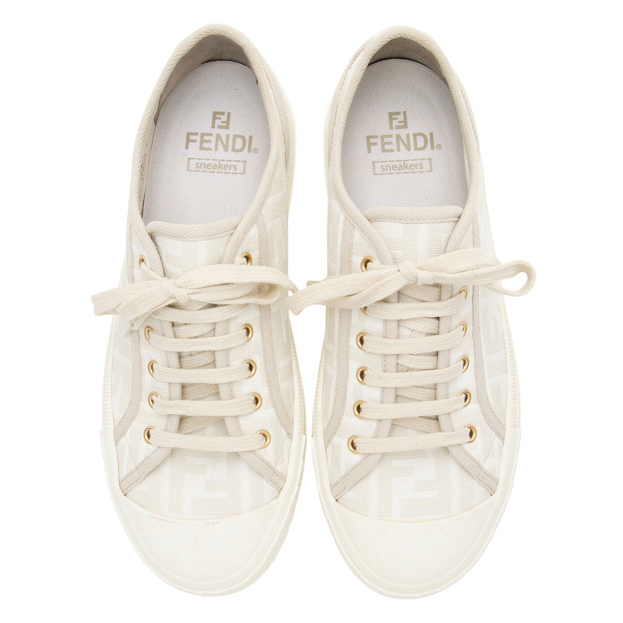 Fendi FF Canvas Domino Sneakers - Size 10 / 40