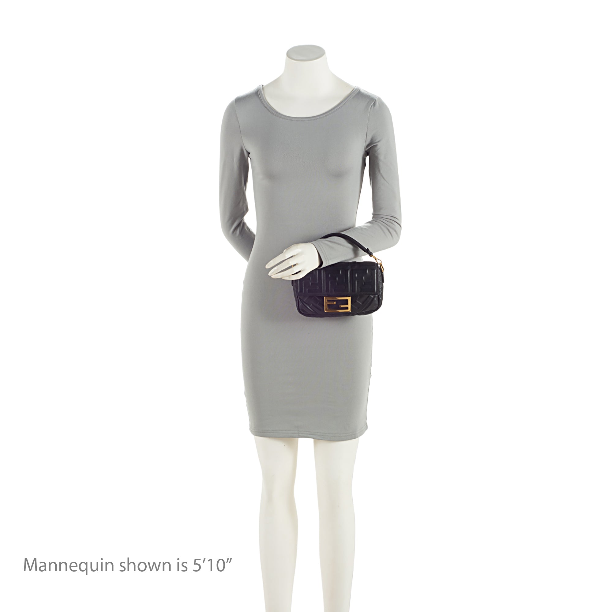 Fendi FF Embossed 1974 Mini Baguette Shoulder Bag (SHF-st6LPG)