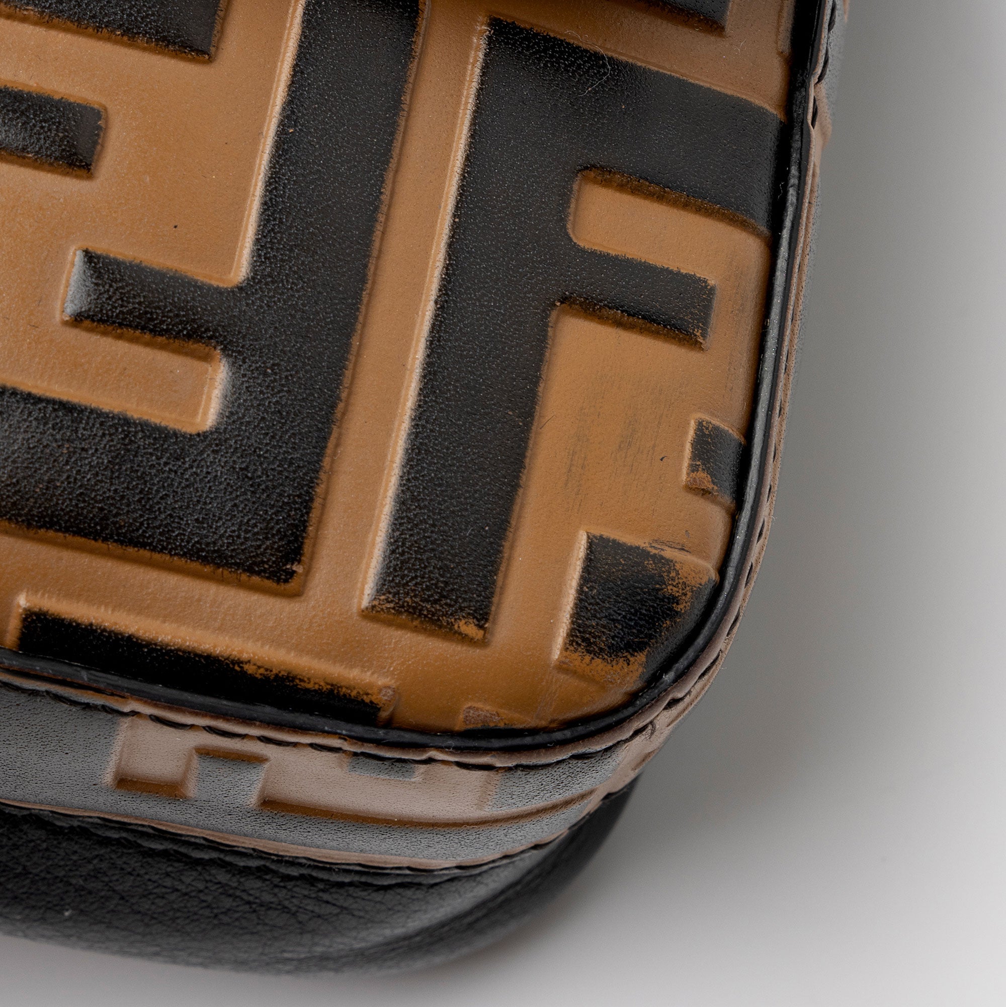 Fendi FF Embossed Calfskin Double Micro Baguette Bag (SHF-yQ8d8d)