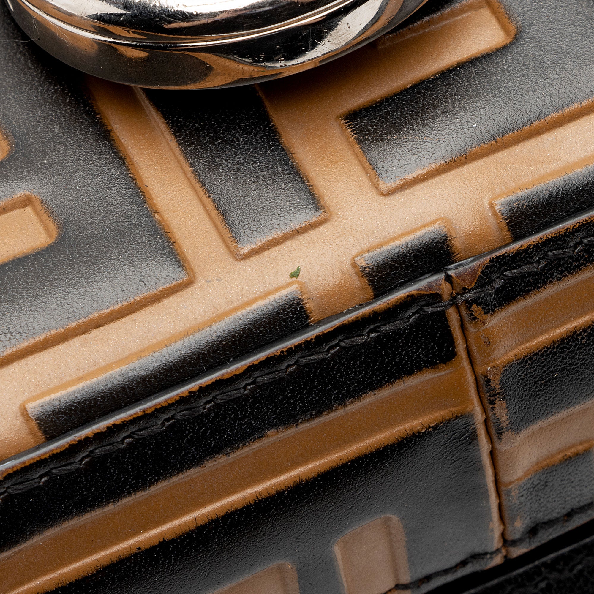 Fendi FF Embossed Calfskin Double Micro Baguette Bag (SHF-yQ8d8d)