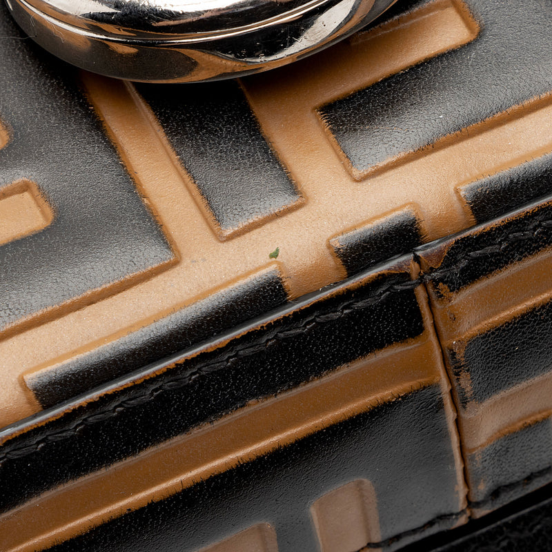 Fendi FF Embossed Calfskin Double Micro Baguette Bag (SHF-yQ8d8d)