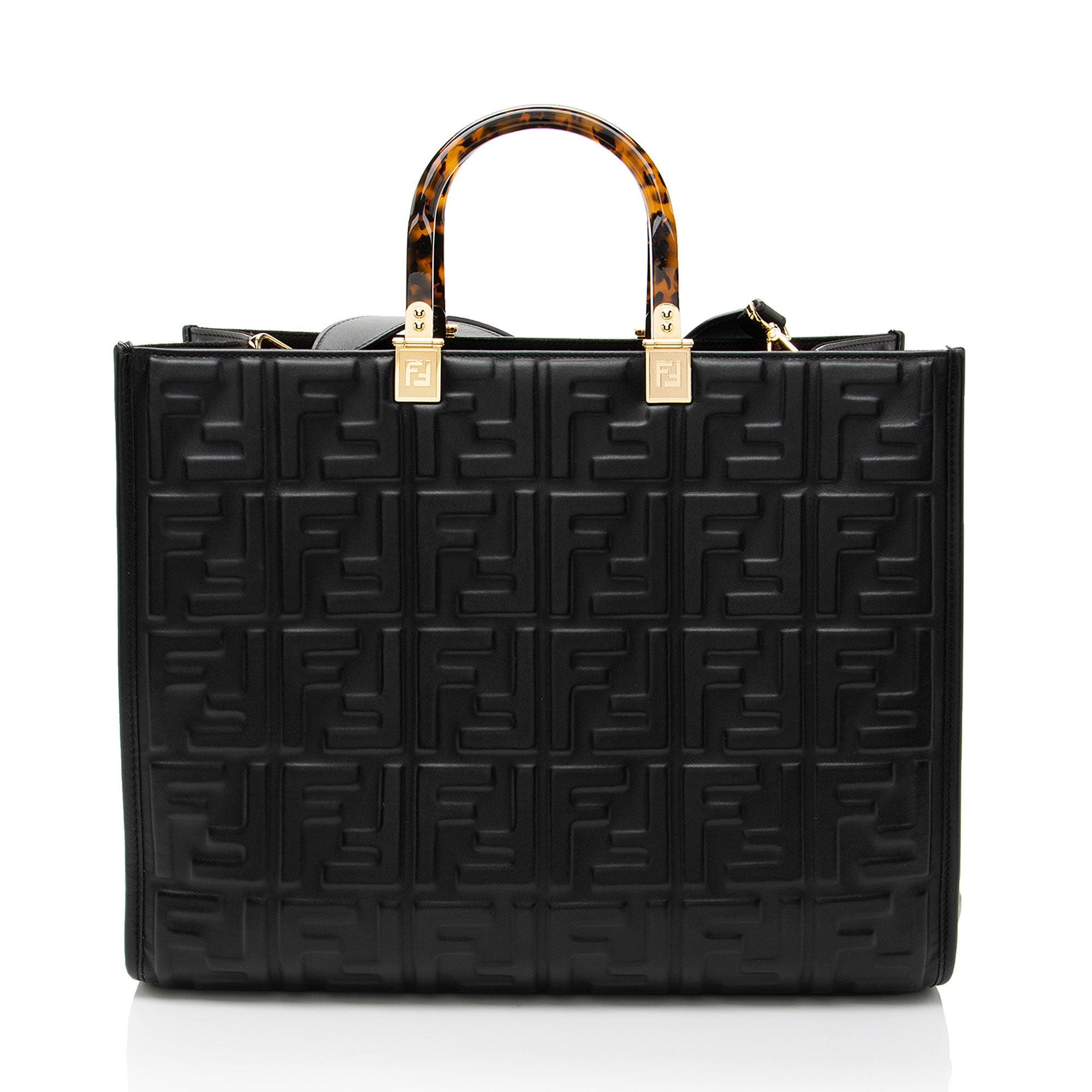Fendi FF Embossed Calfskin Sunshine Medium Shopper Tote