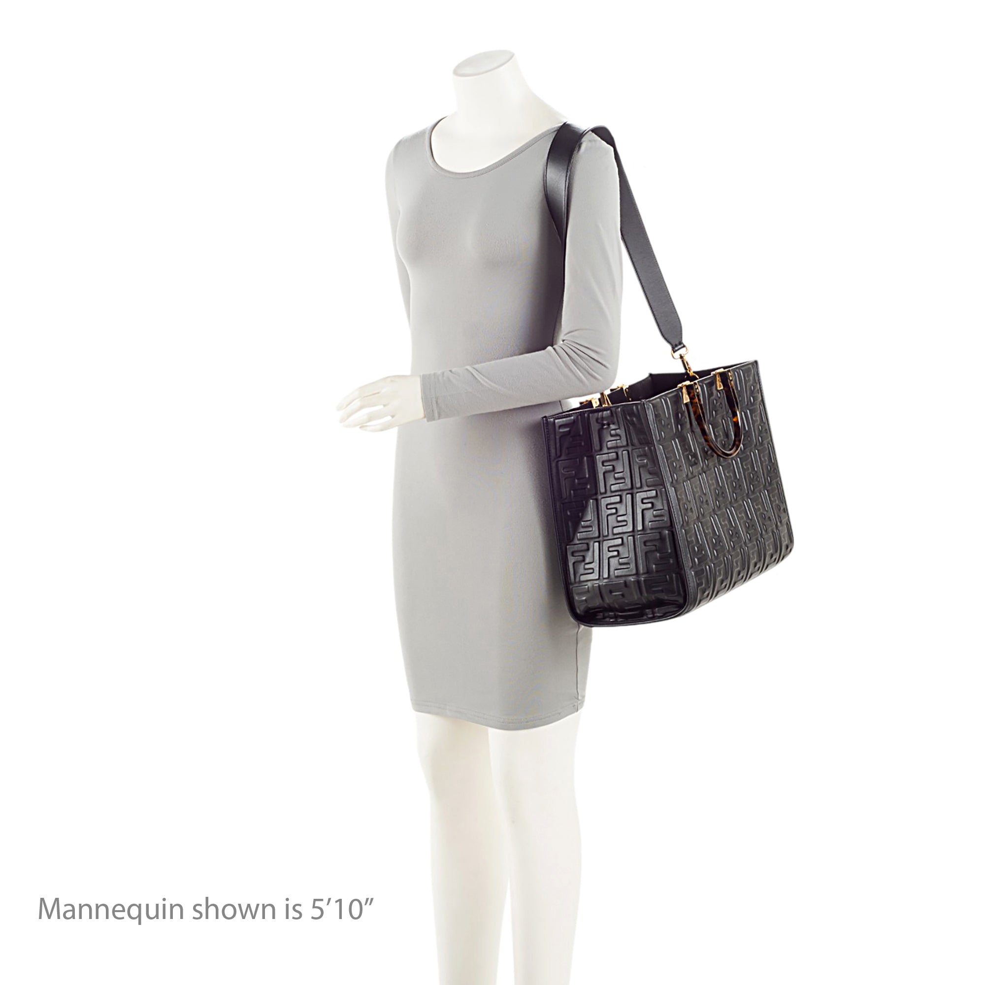 Fendi FF Embossed Calfskin Sunshine Medium Shopper Tote