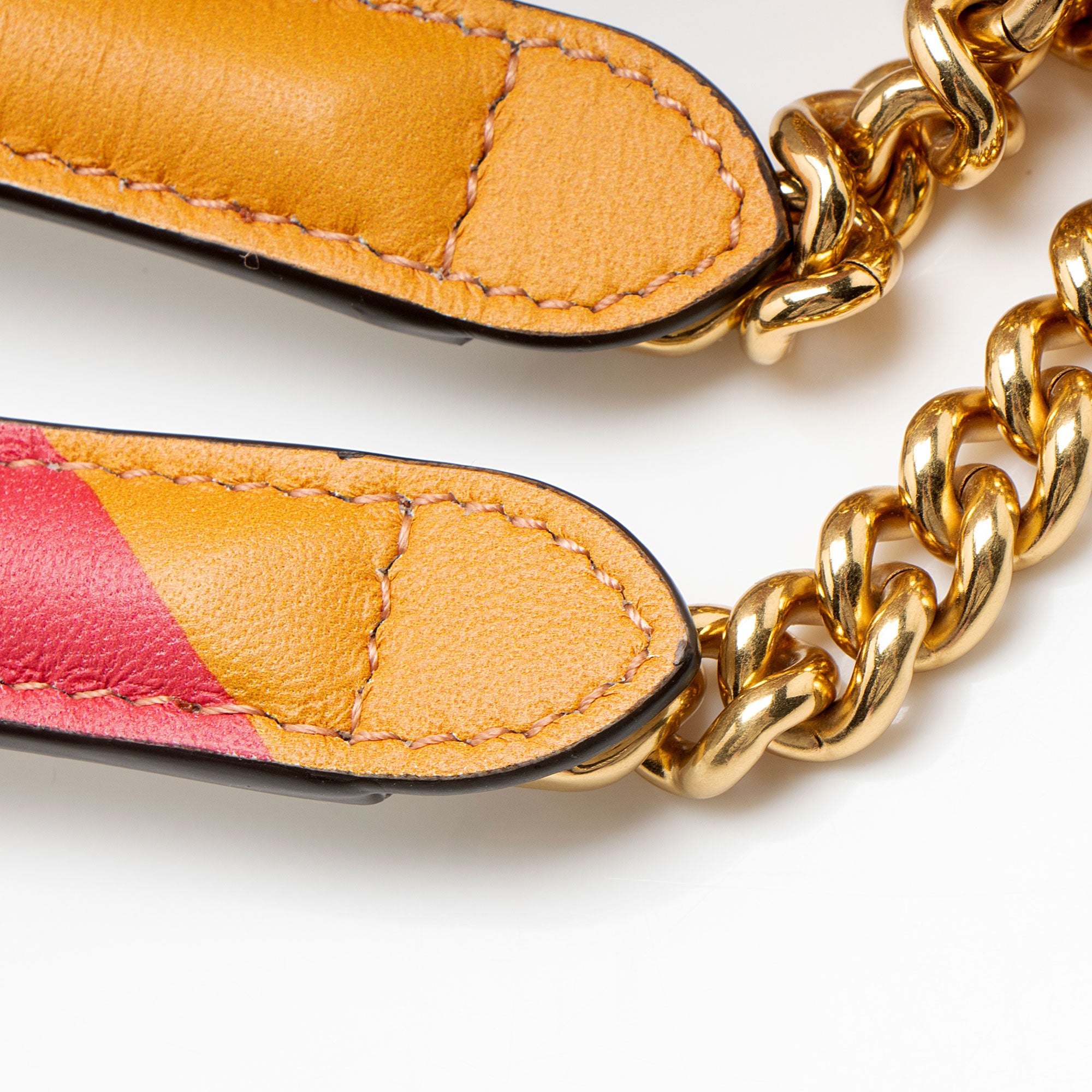 Fendi FF Embossed Leather Midi Baguette