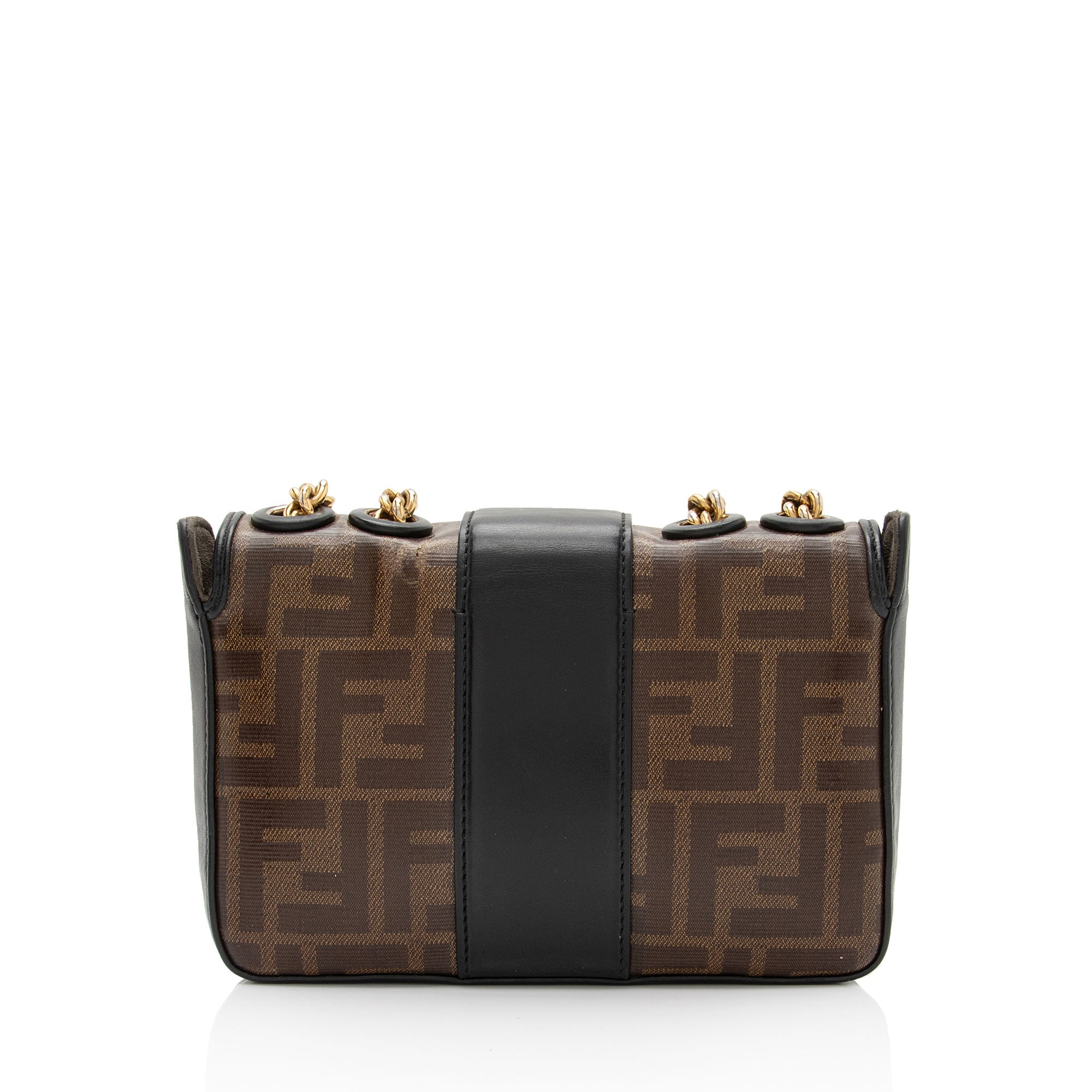 Fendi FF Spalmati 1974 Double F Mini Shoulder Bag (SHF-CKdmaW)