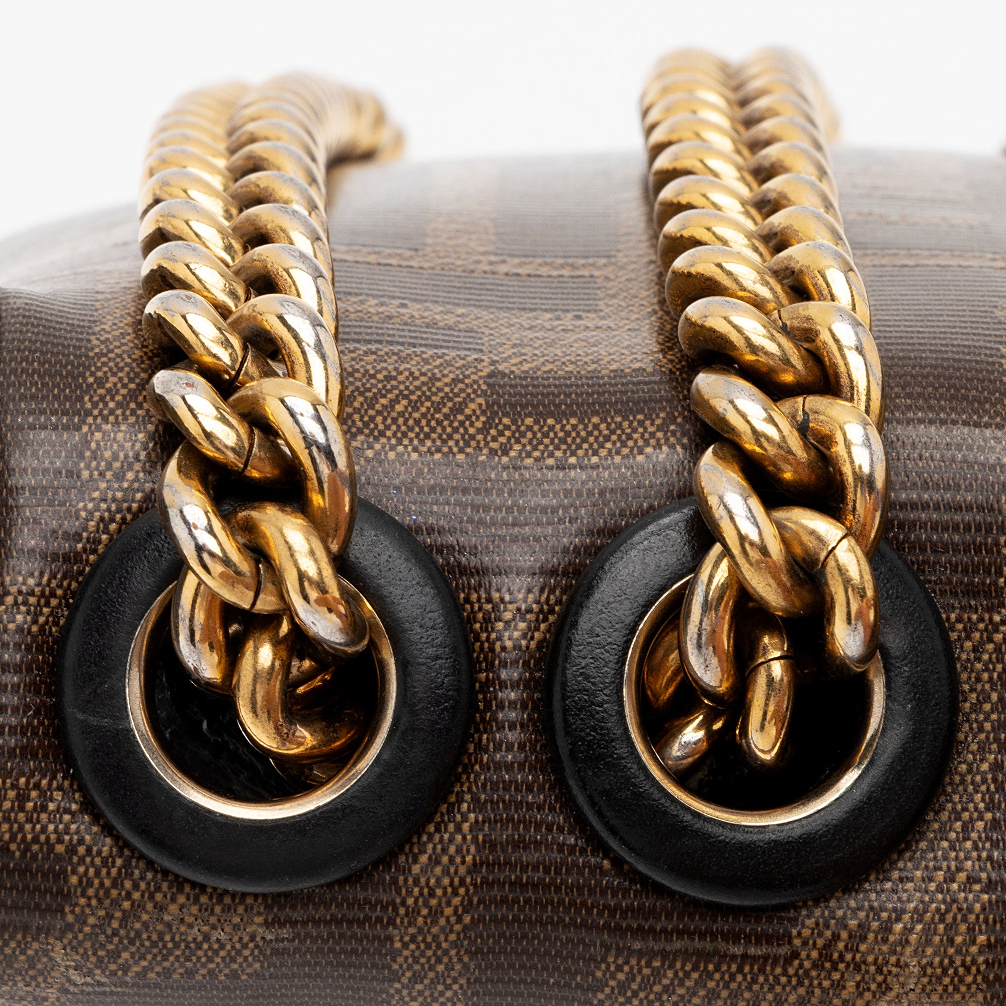 Fendi FF Spalmati 1974 Double F Mini Shoulder Bag (SHF-CKdmaW)