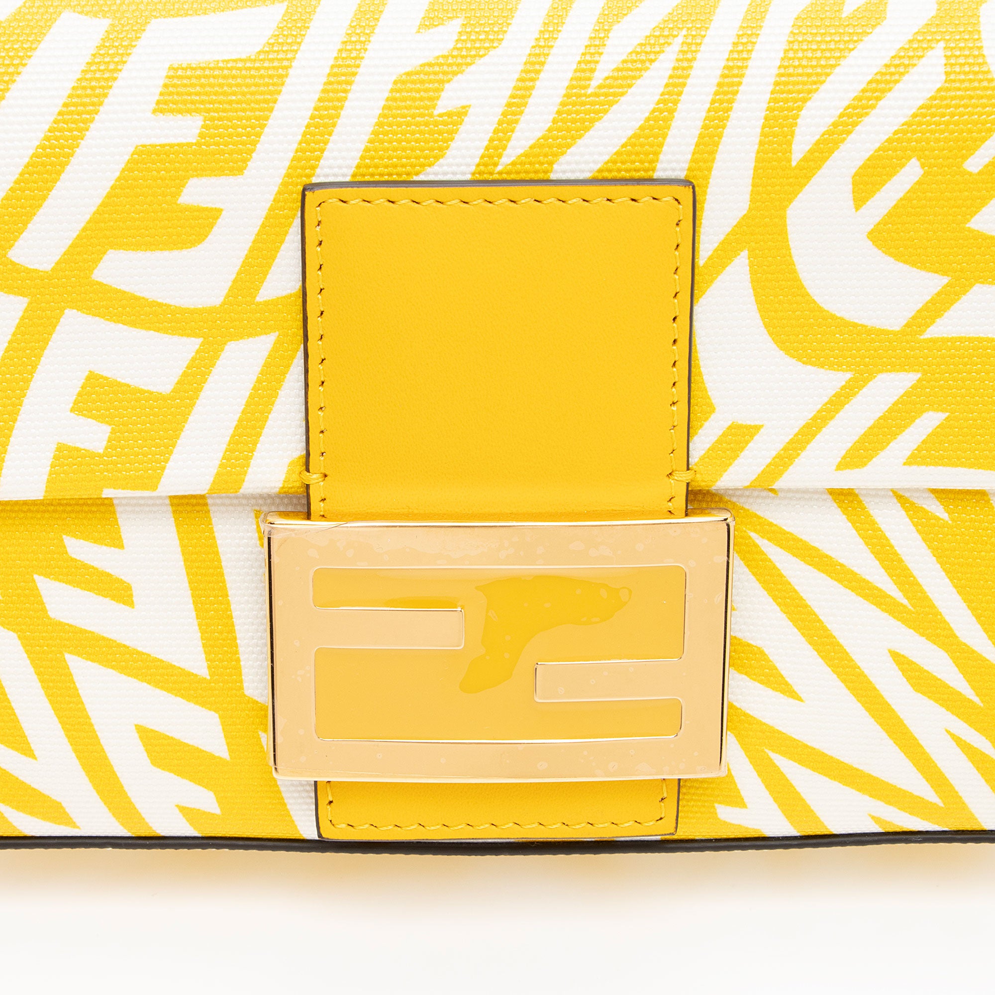 Fendi x Sara Coleman Leather FF Vertigo 1997 Baguette Mini Shoulder Bag