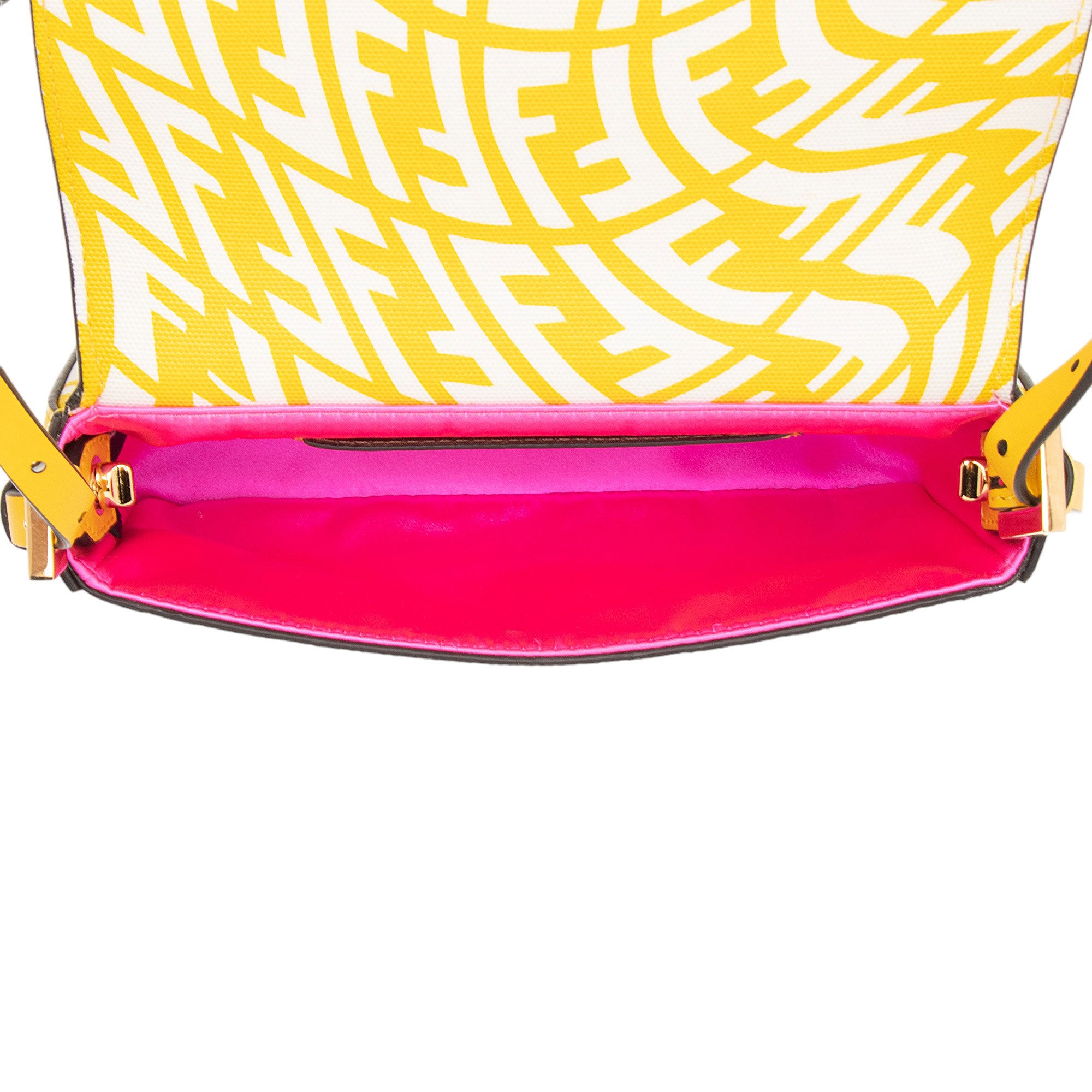 Fendi x Sara Coleman Leather FF Vertigo 1997 Baguette Mini Shoulder Bag