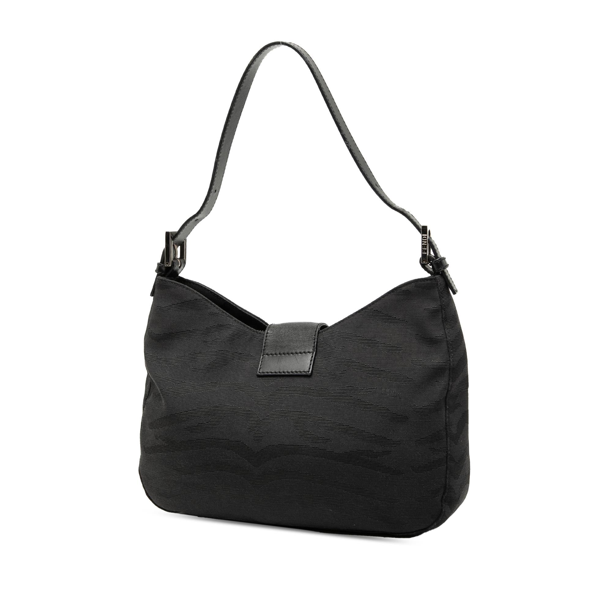 Fendi FF Zebra Print Canvas Shoulder Bag