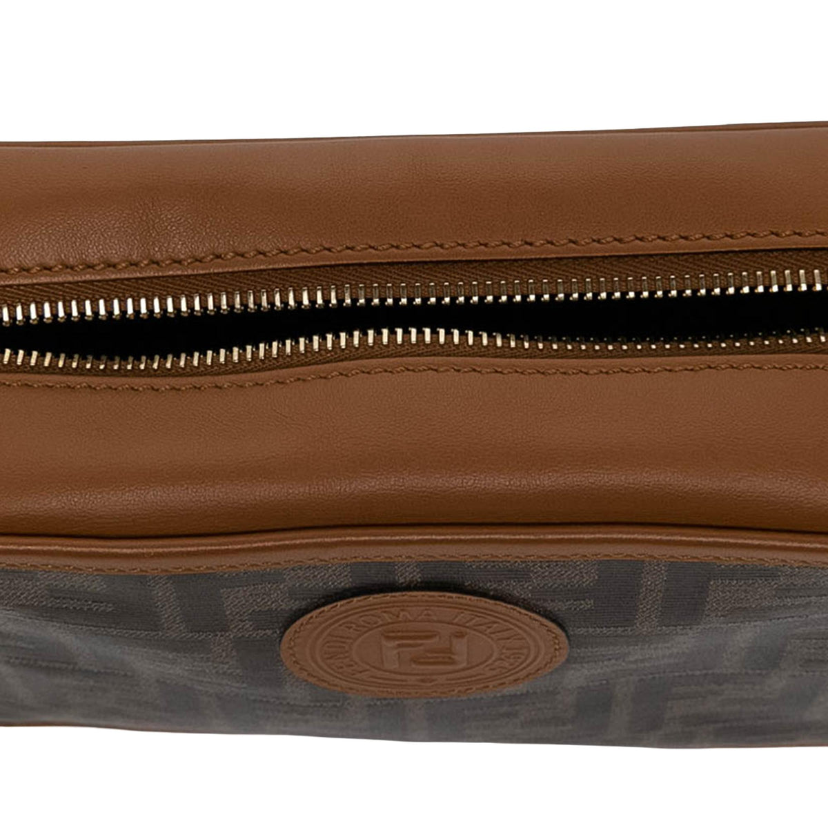Fendi Glazed Fabric Vitello Century FF 1974 Camera Bag