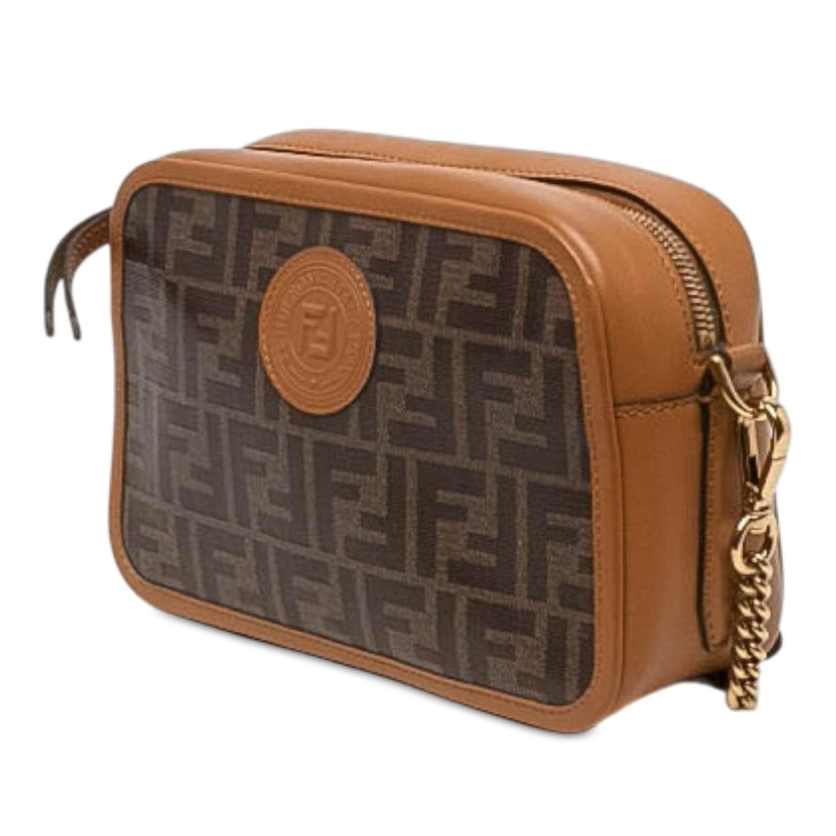 Fendi Glazed Fabric Vitello Century FF 1974 Camera Bag