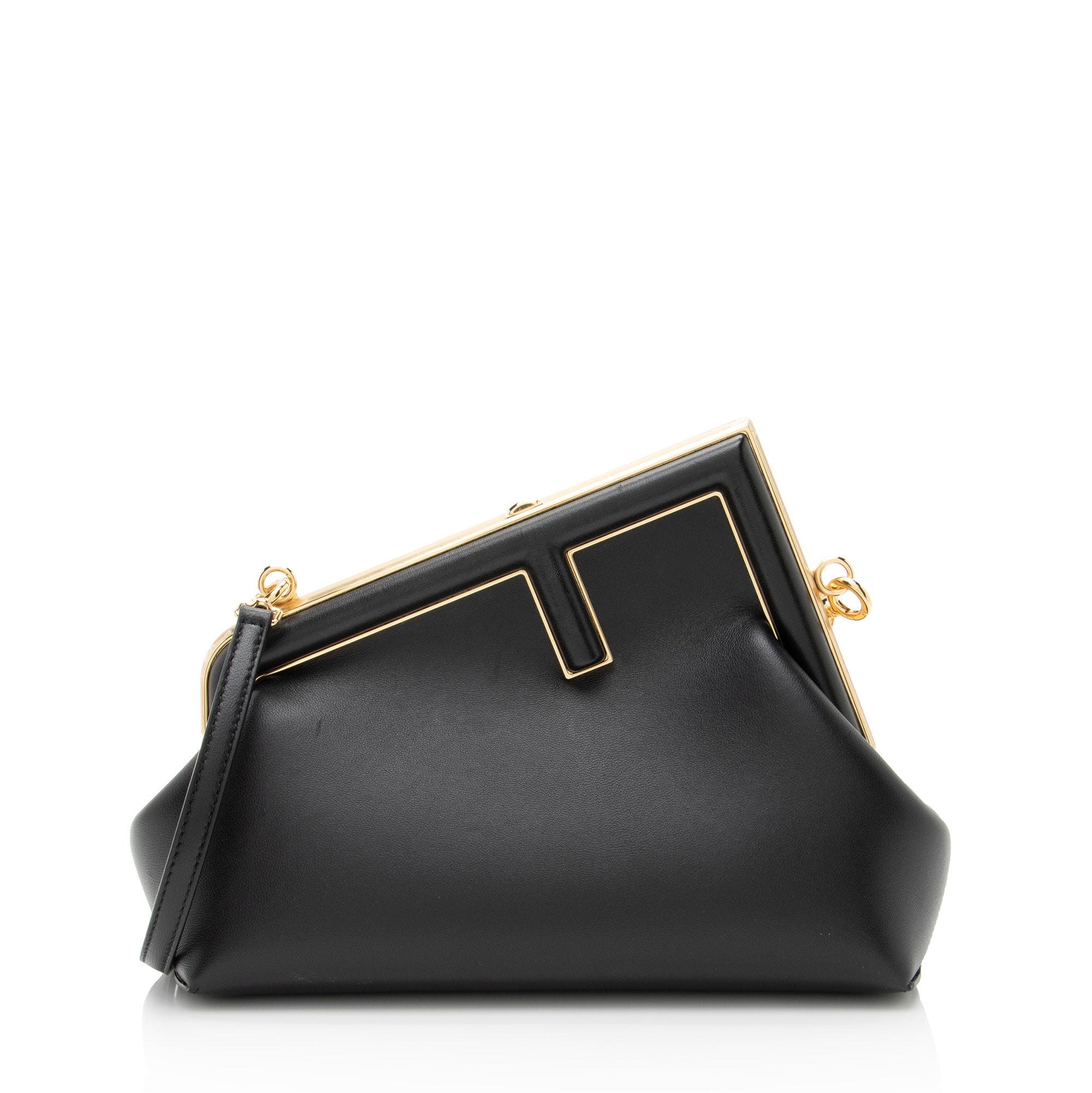 FENDI MINI FIRST SIGHT 13 BAG IN BLACK CALFSKIN WITH SILVER HARDWARE