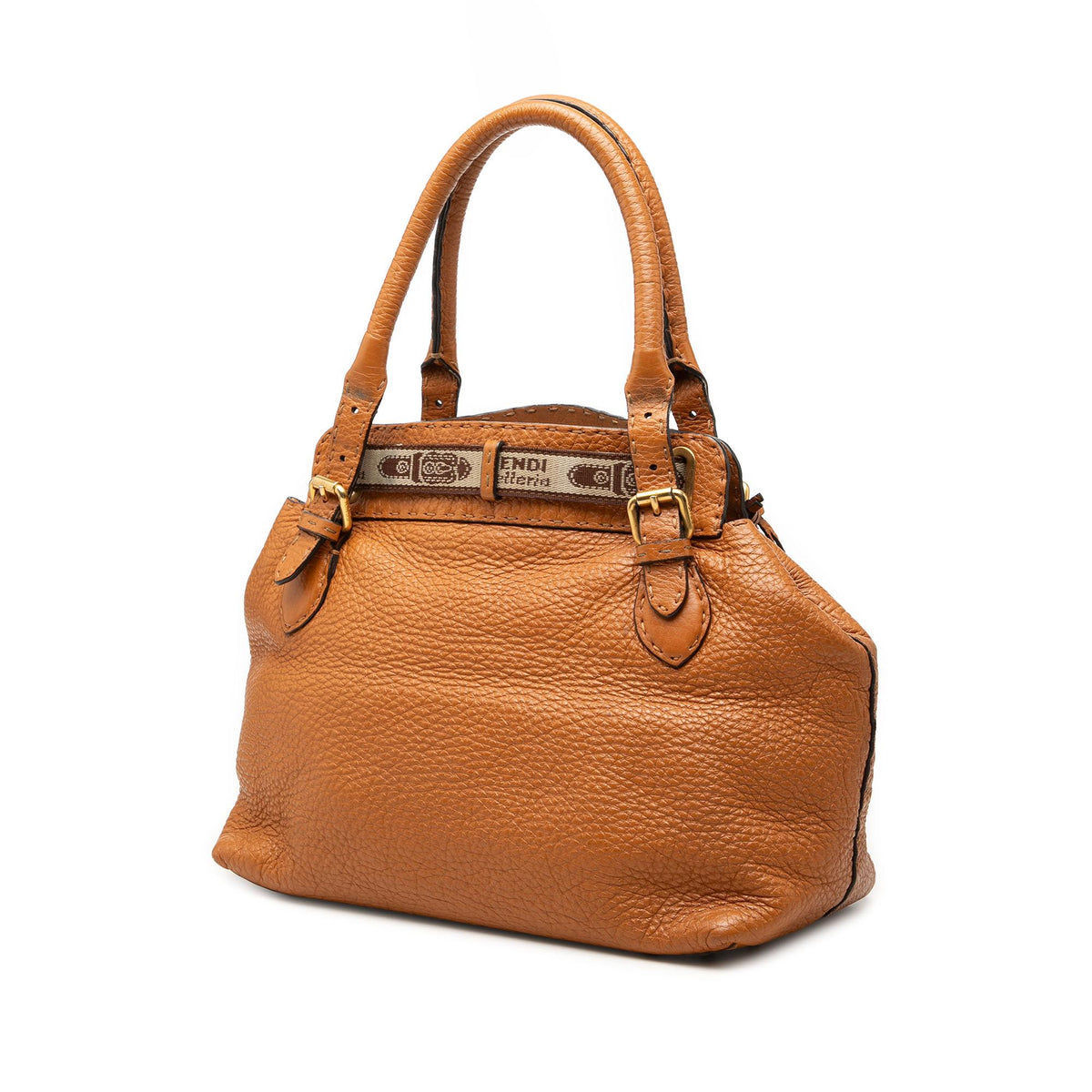 Fendi Large Leather Selleria Villa Borghese Tote