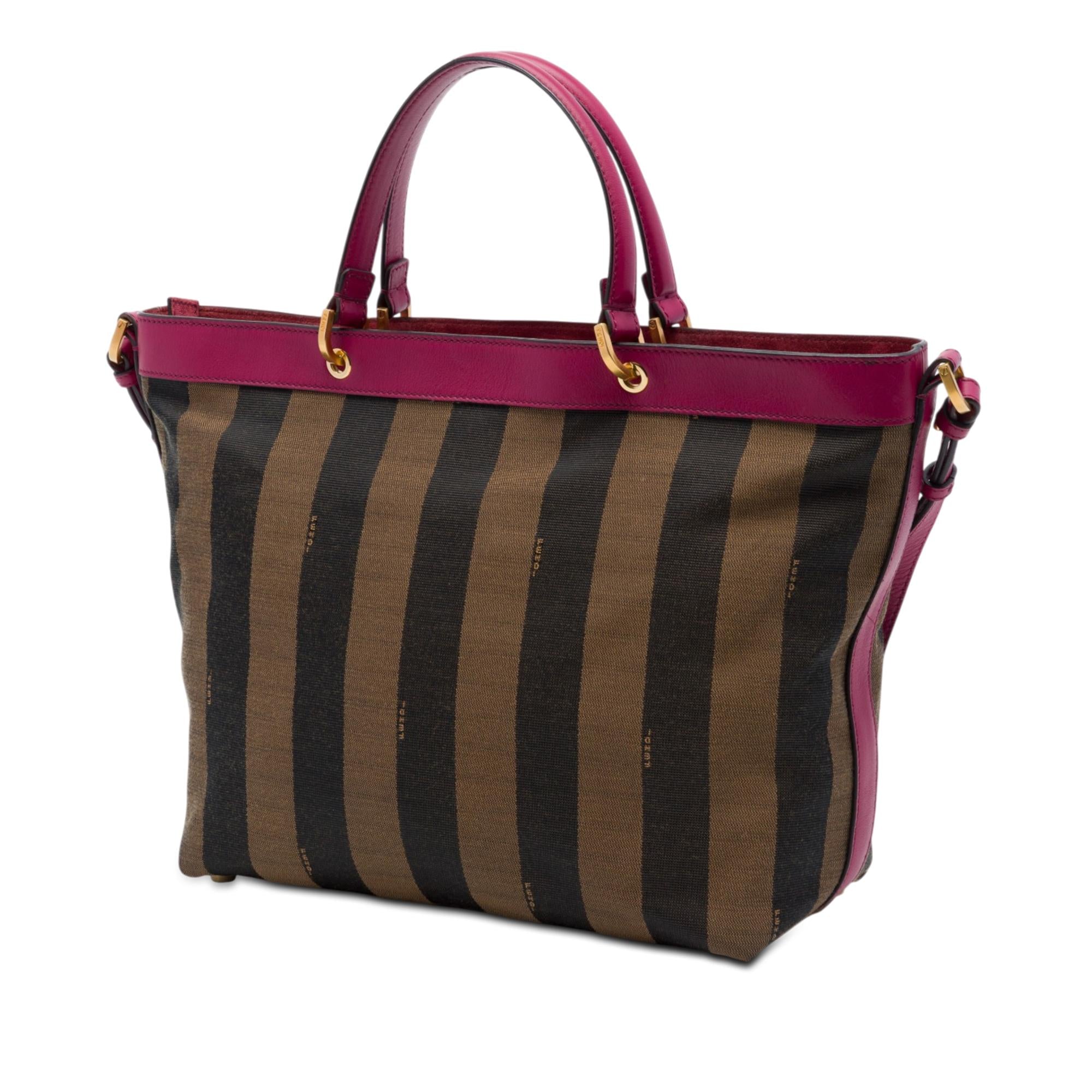 Fendi Large Pequin Canvas Satchel