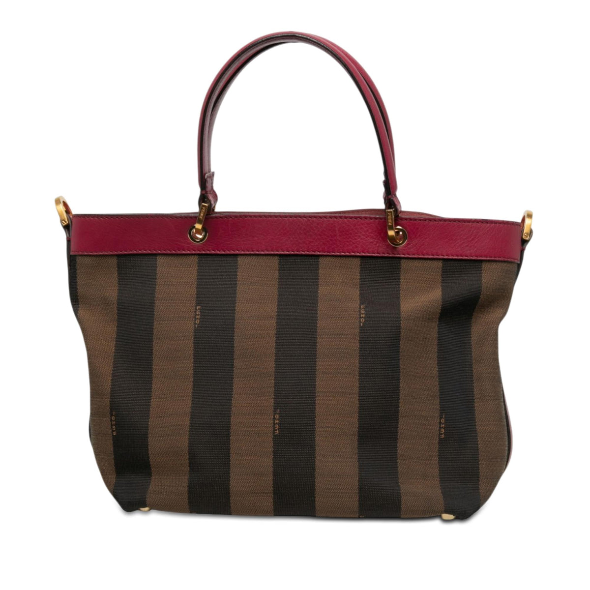 Fendi Large Pequin Canvas Satchel