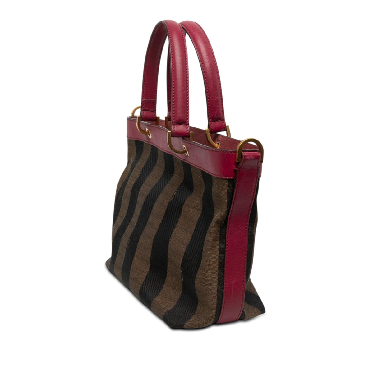 Fendi Large Pequin Canvas Satchel