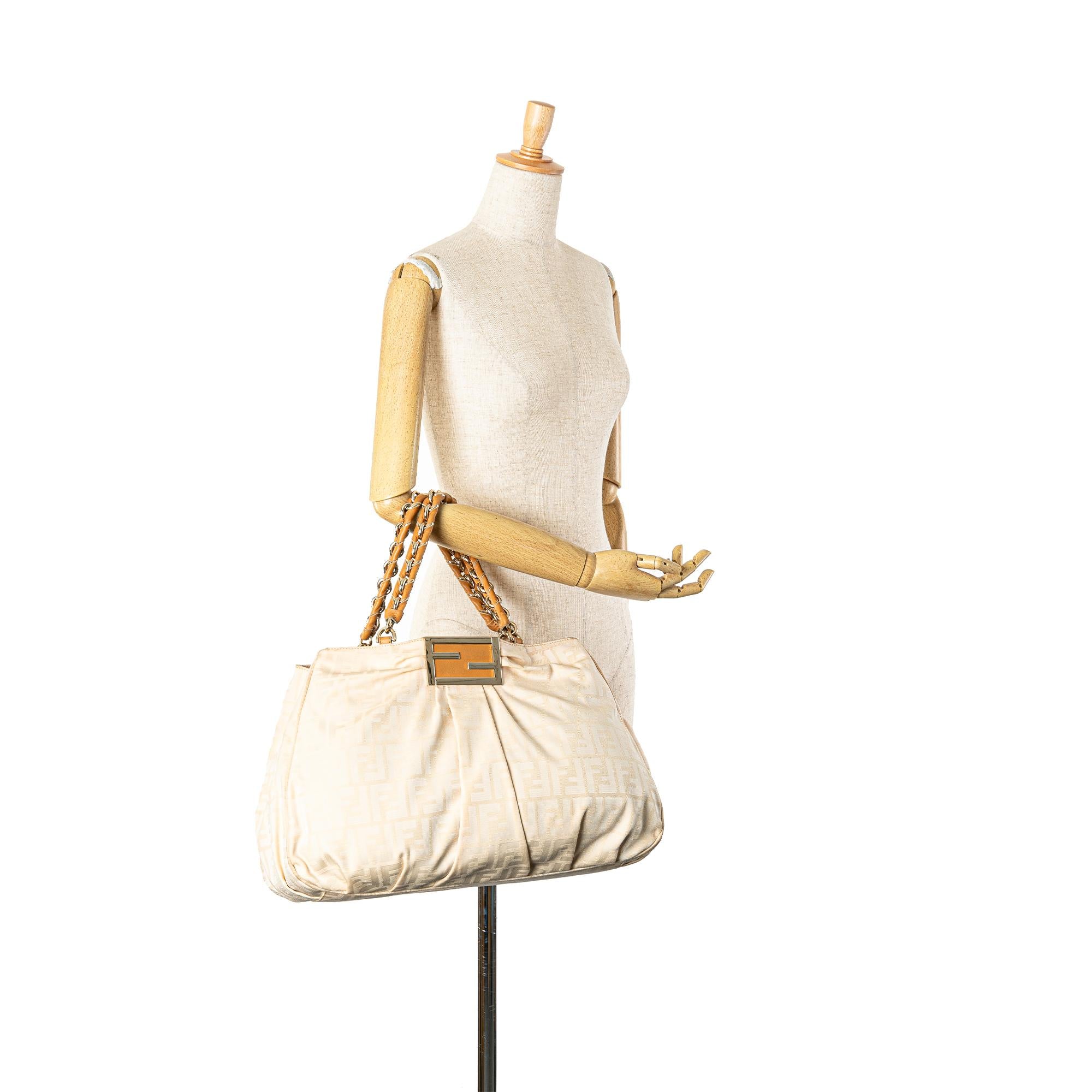 Fendi Large Zucca Canvas Mia Tote