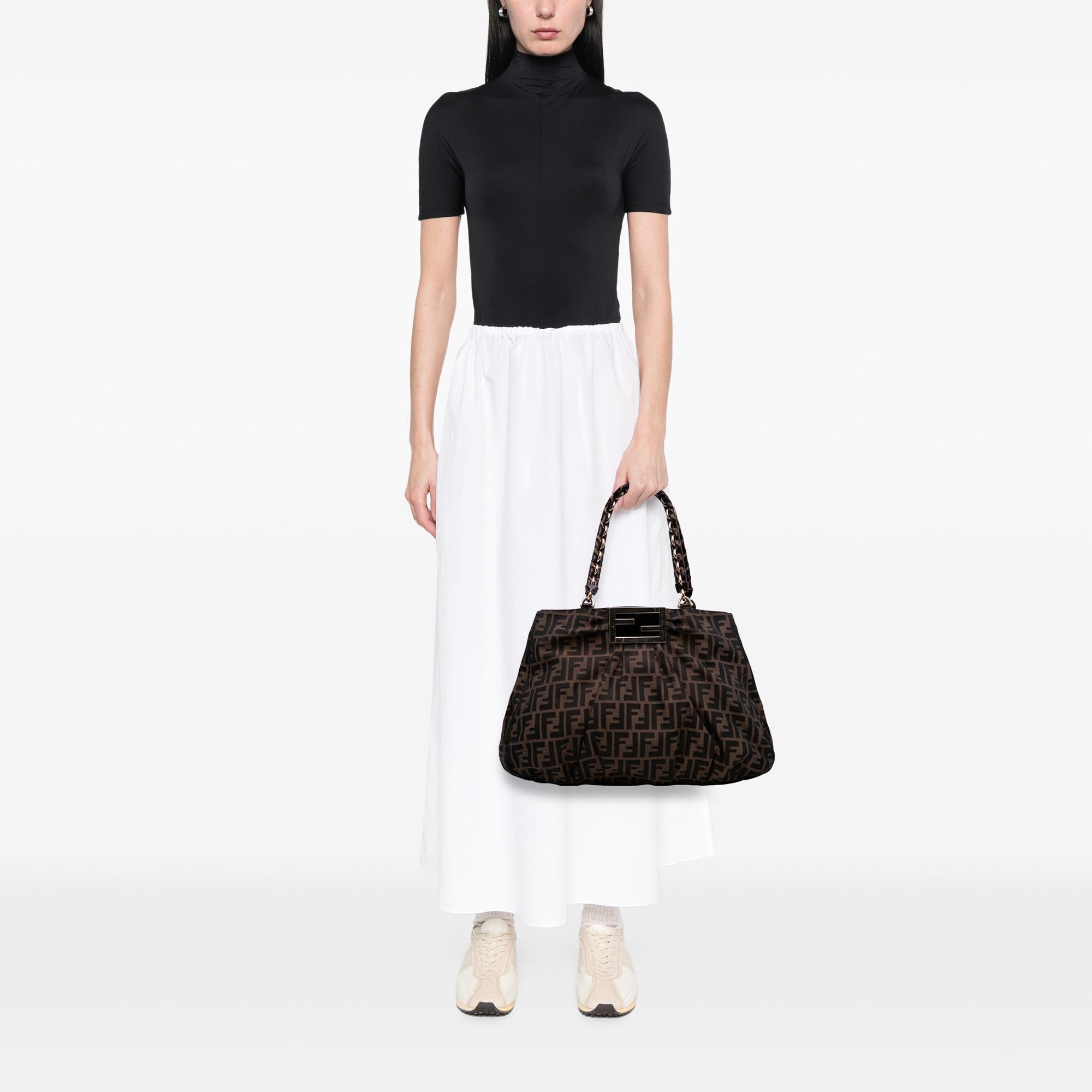 Fendi Large Zucca Canvas Mia Tote