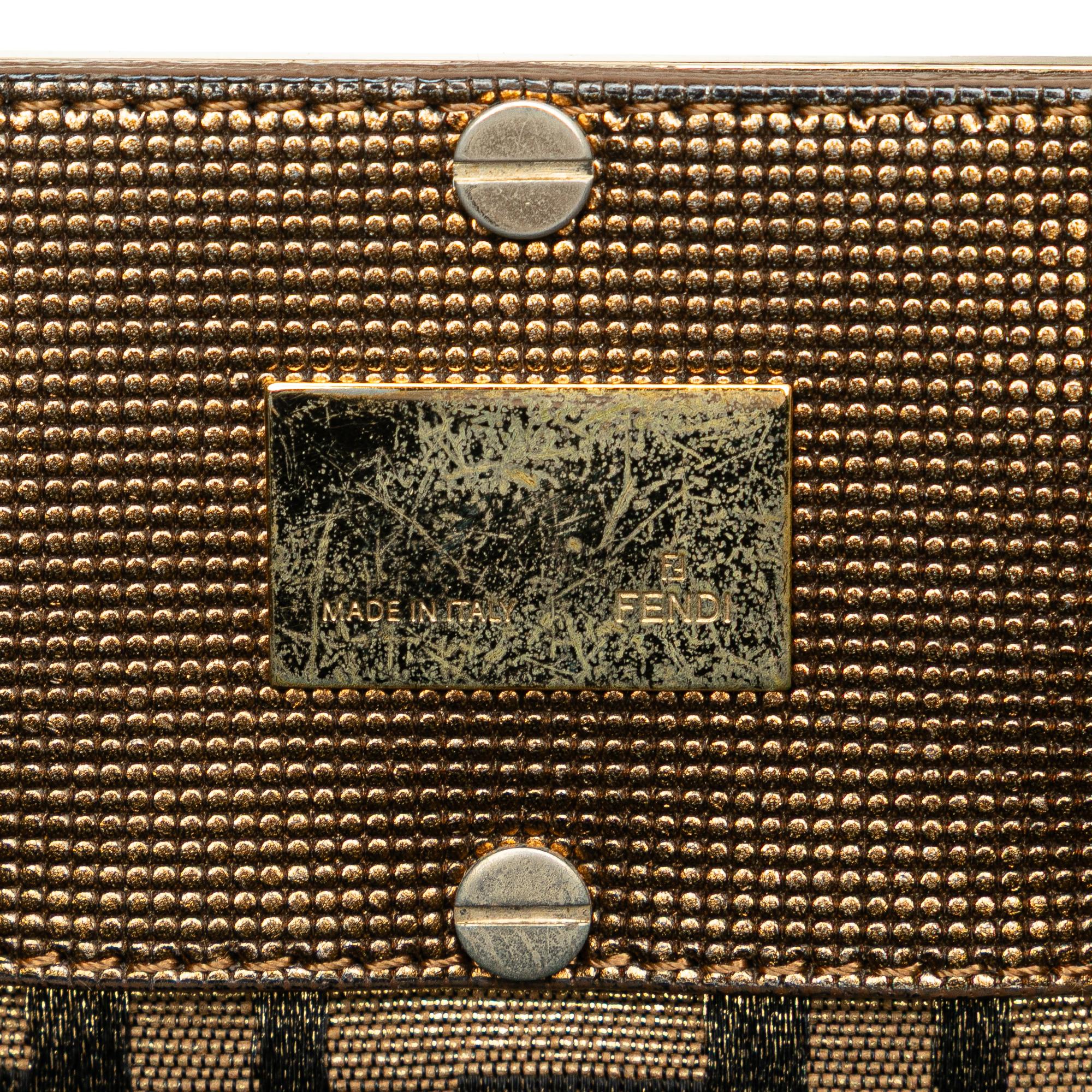 Fendi Large Zucca Metallic Lurex Mia Chain Tote