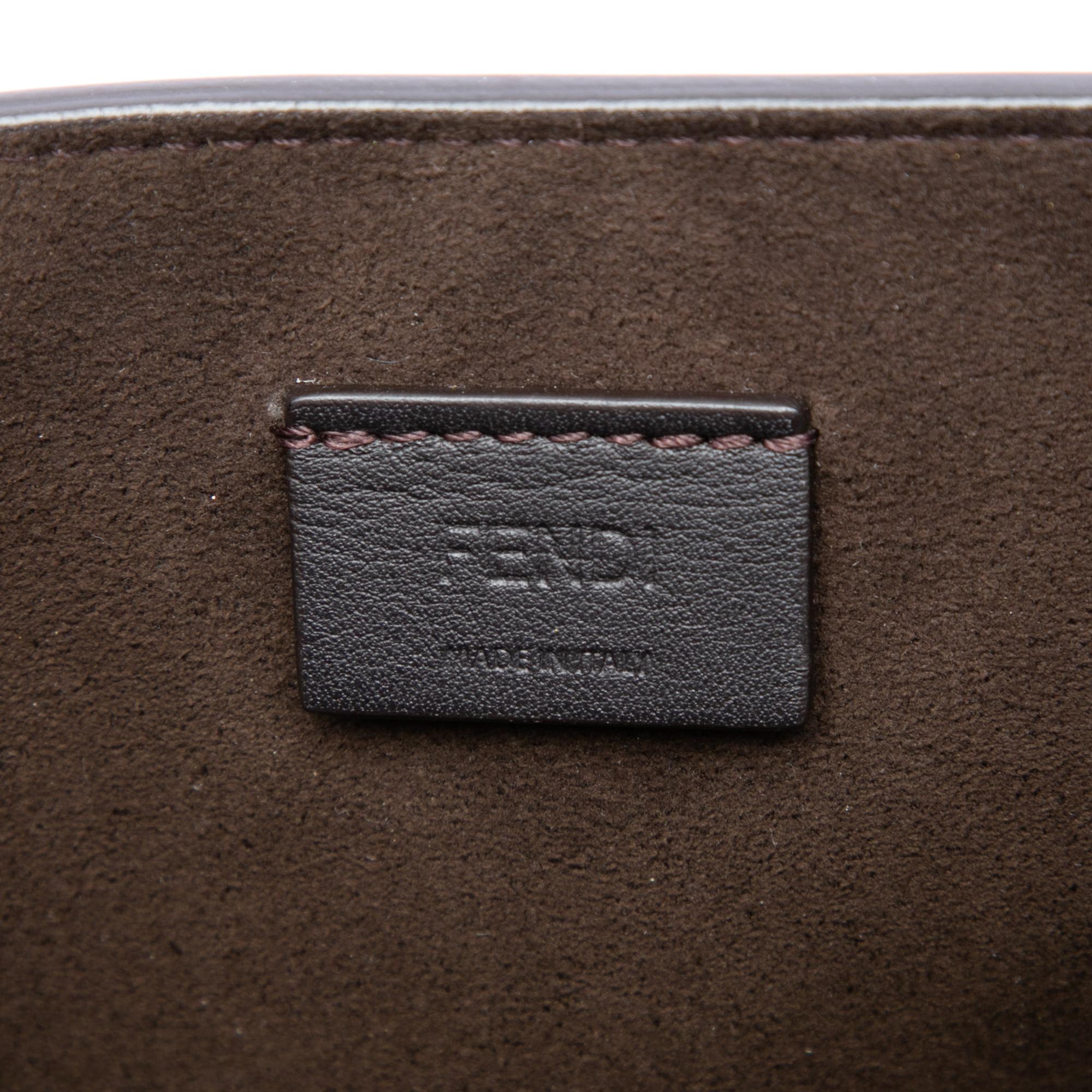 Fendi Leather Crystal Fab Crossbody