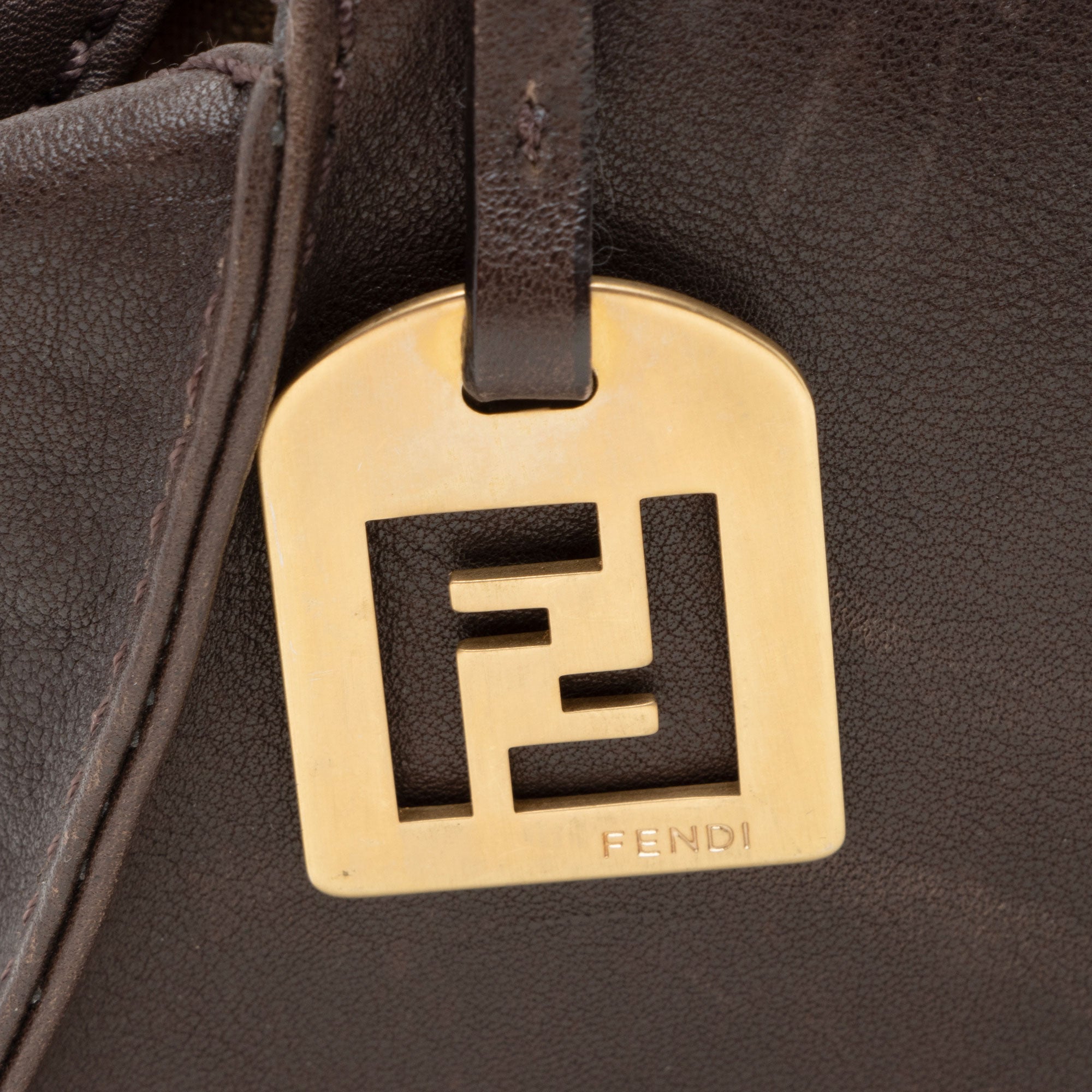 Fendi Leather Devil Trapezio Small Satchel