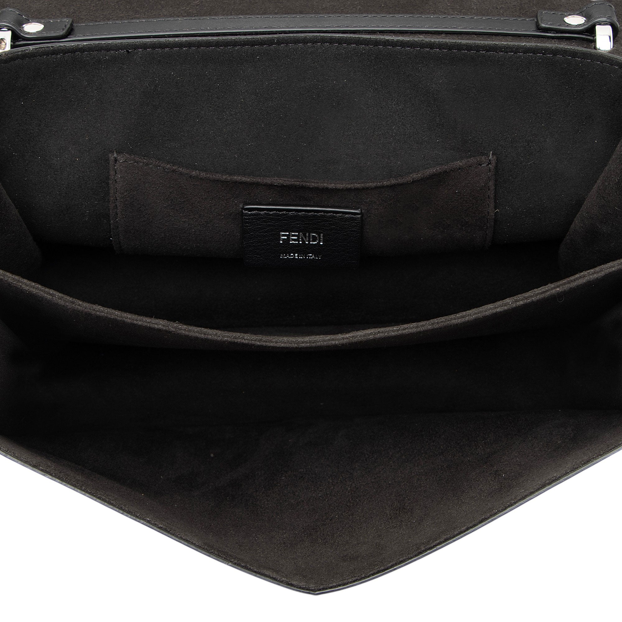 Fendi Leather Embroidered Flowers and Bows Kan I Medium Shoulder Bag