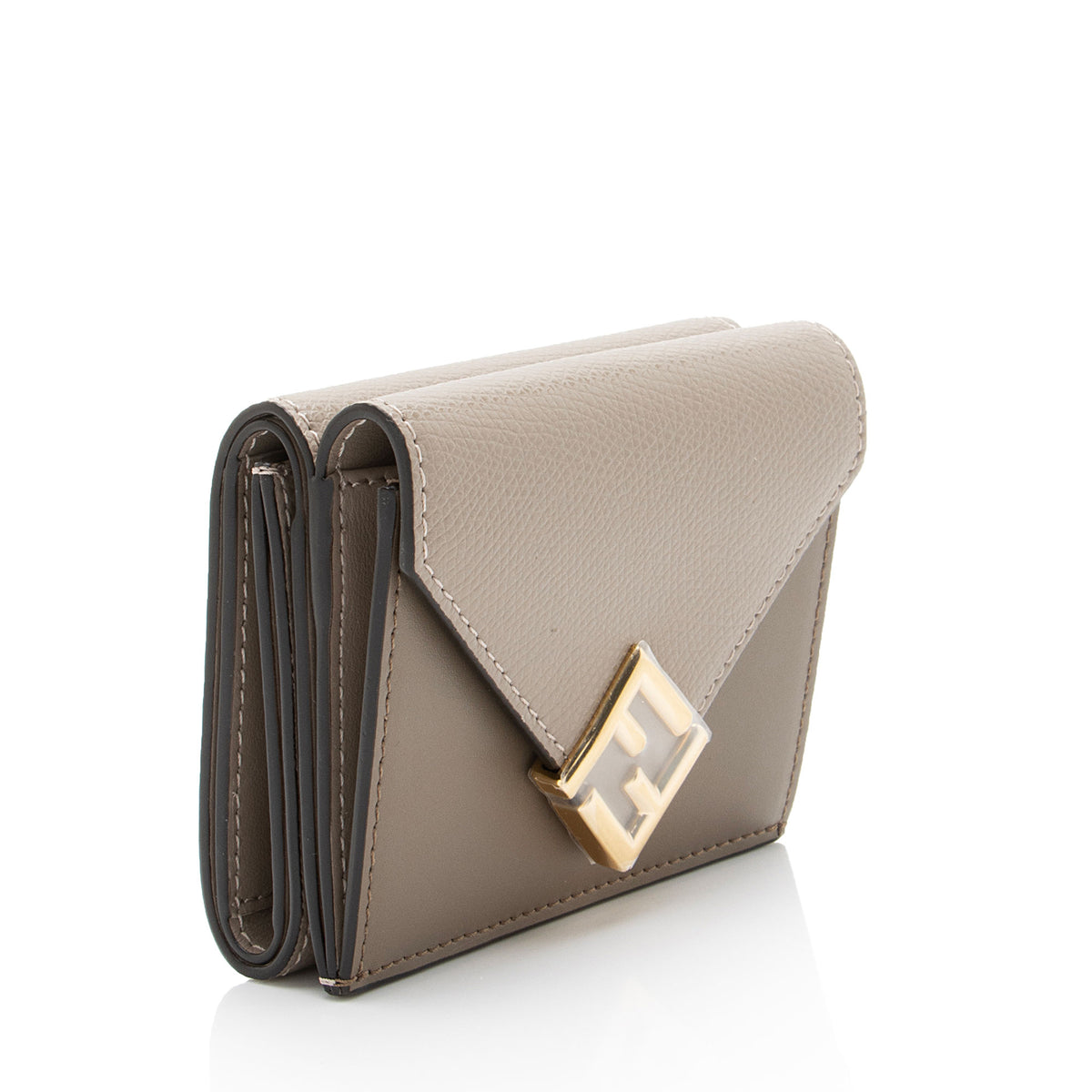 Fendi Leather FF Diamonds Trifold Wallet