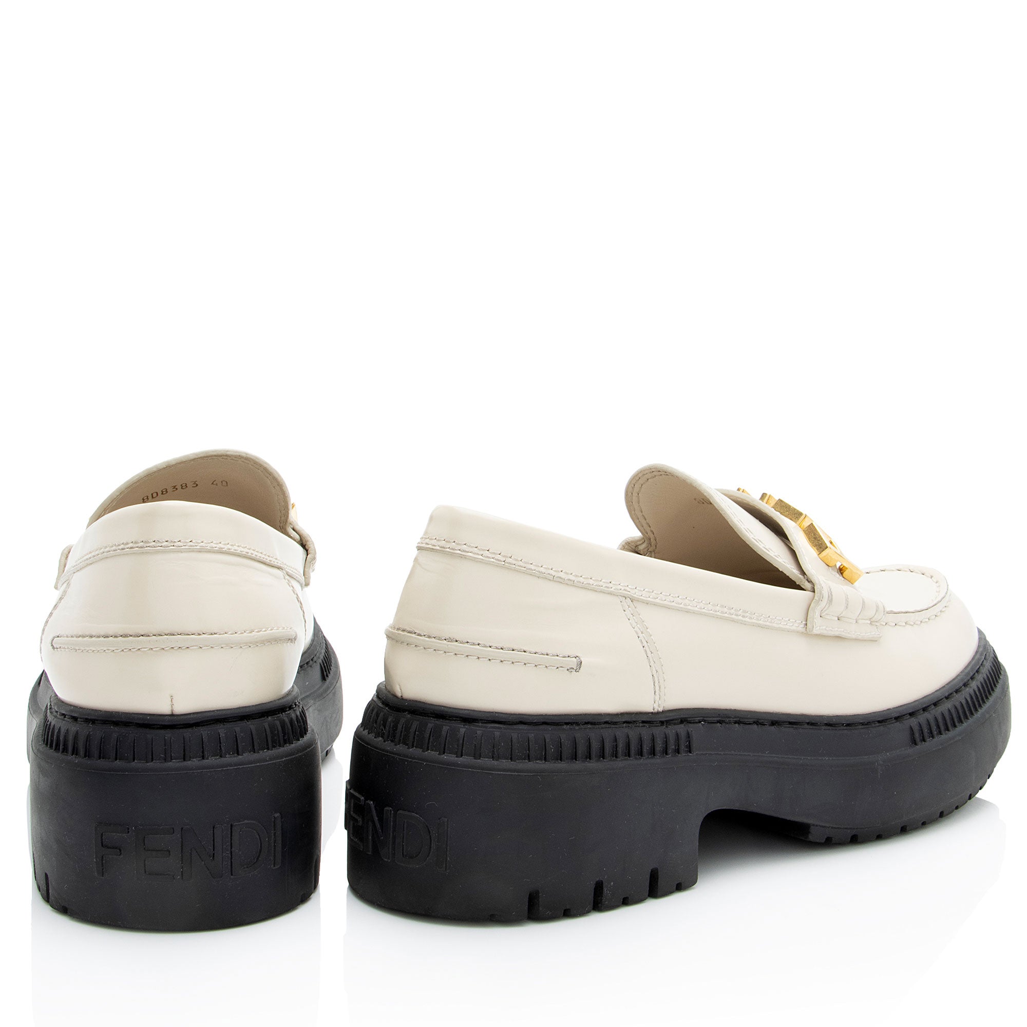 Fendi Leather Fendigraphy Platform Loafers - Size 10 / 40