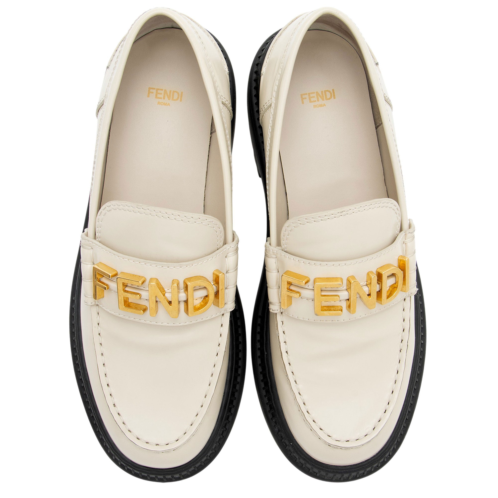 Fendi Leather Fendigraphy Platform Loafers - Size 10 / 40