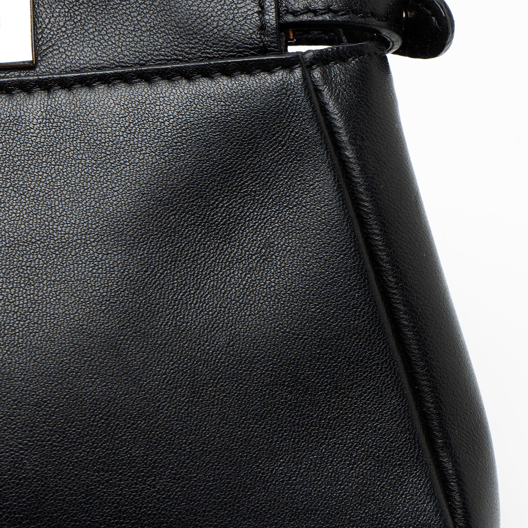 Fendi Leather Floral Embellished Peekaboo Micro Shoulder Bag