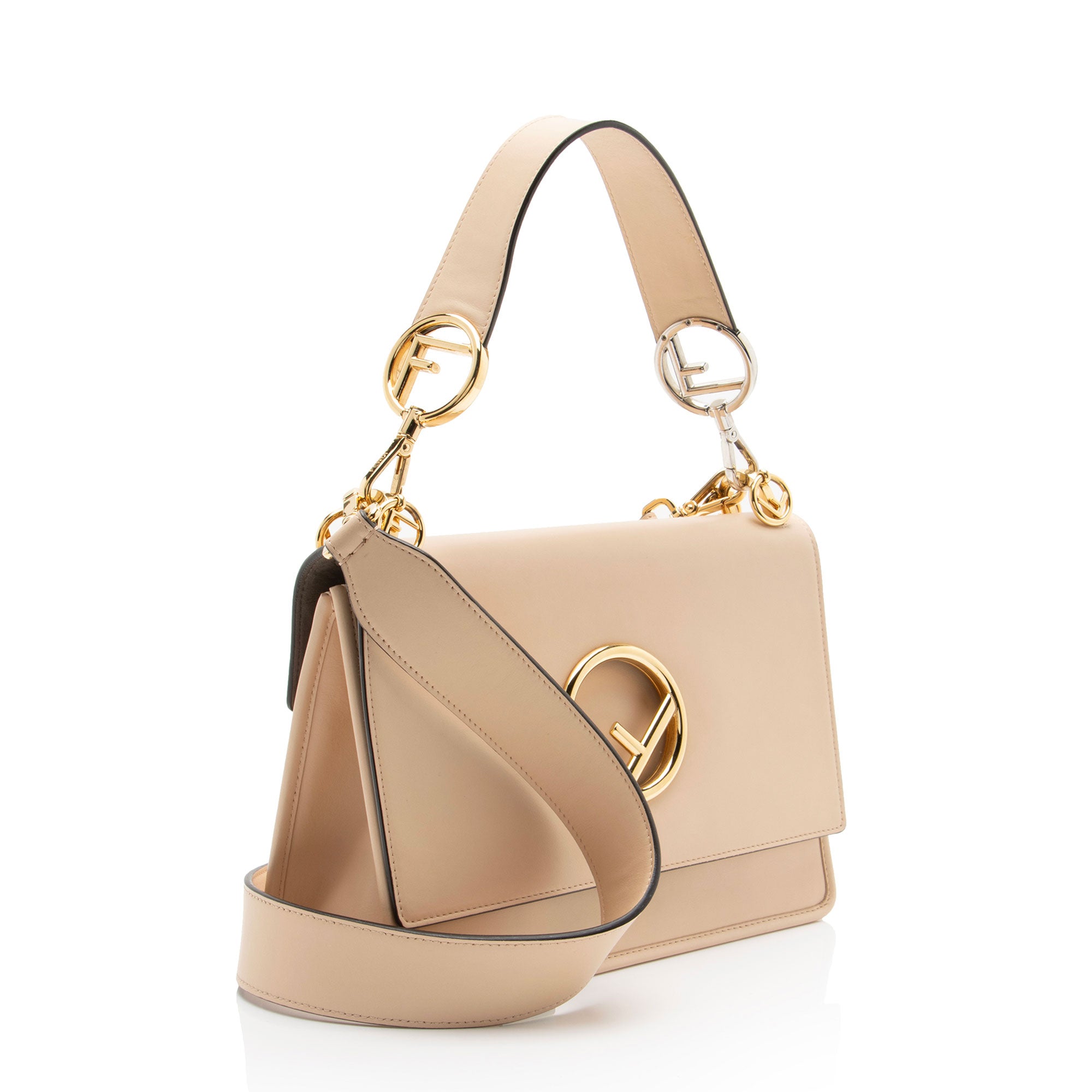 Fendi Leather Kan I F Medium Shoulder Bag