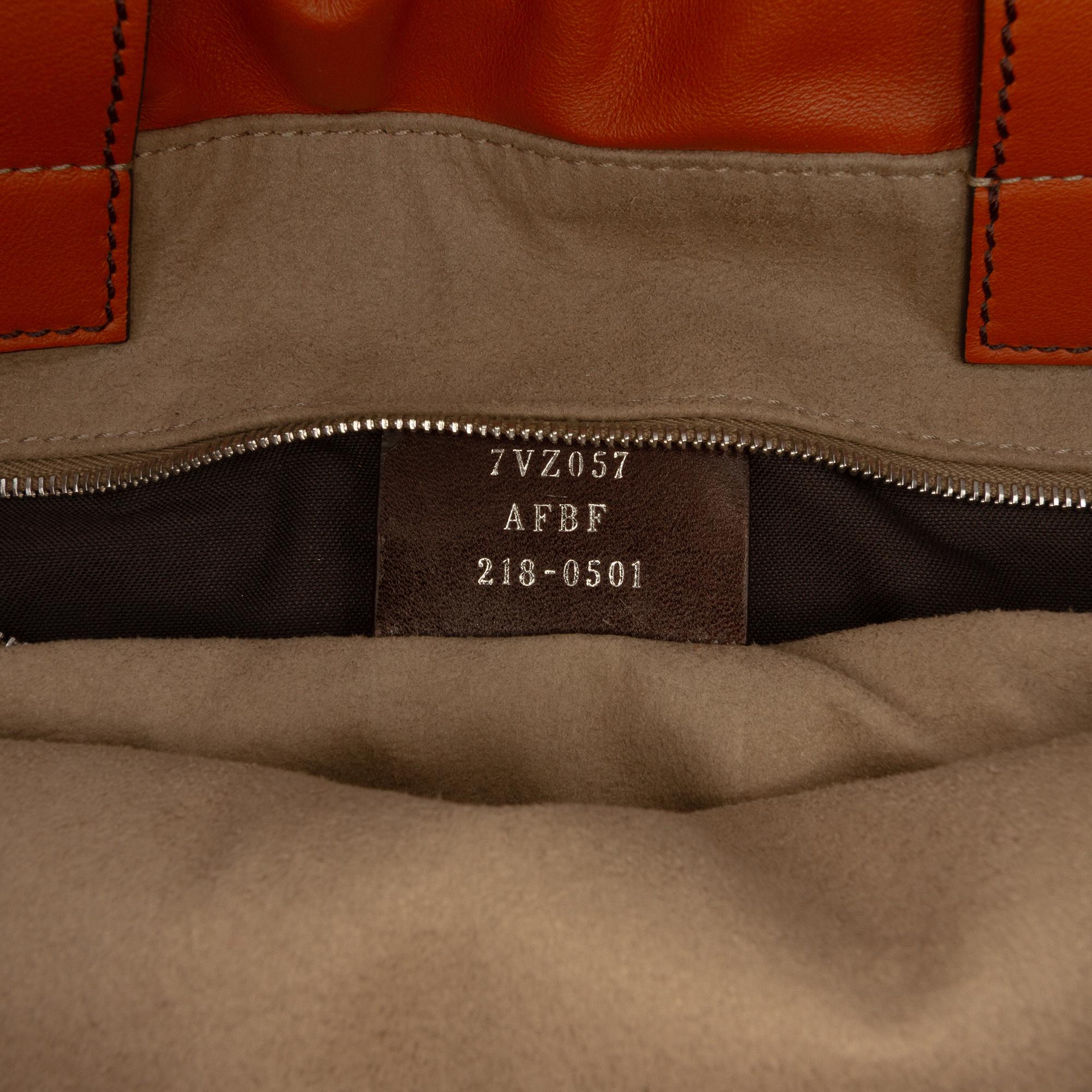 Fendi Leather Logo Drawstring Backpack