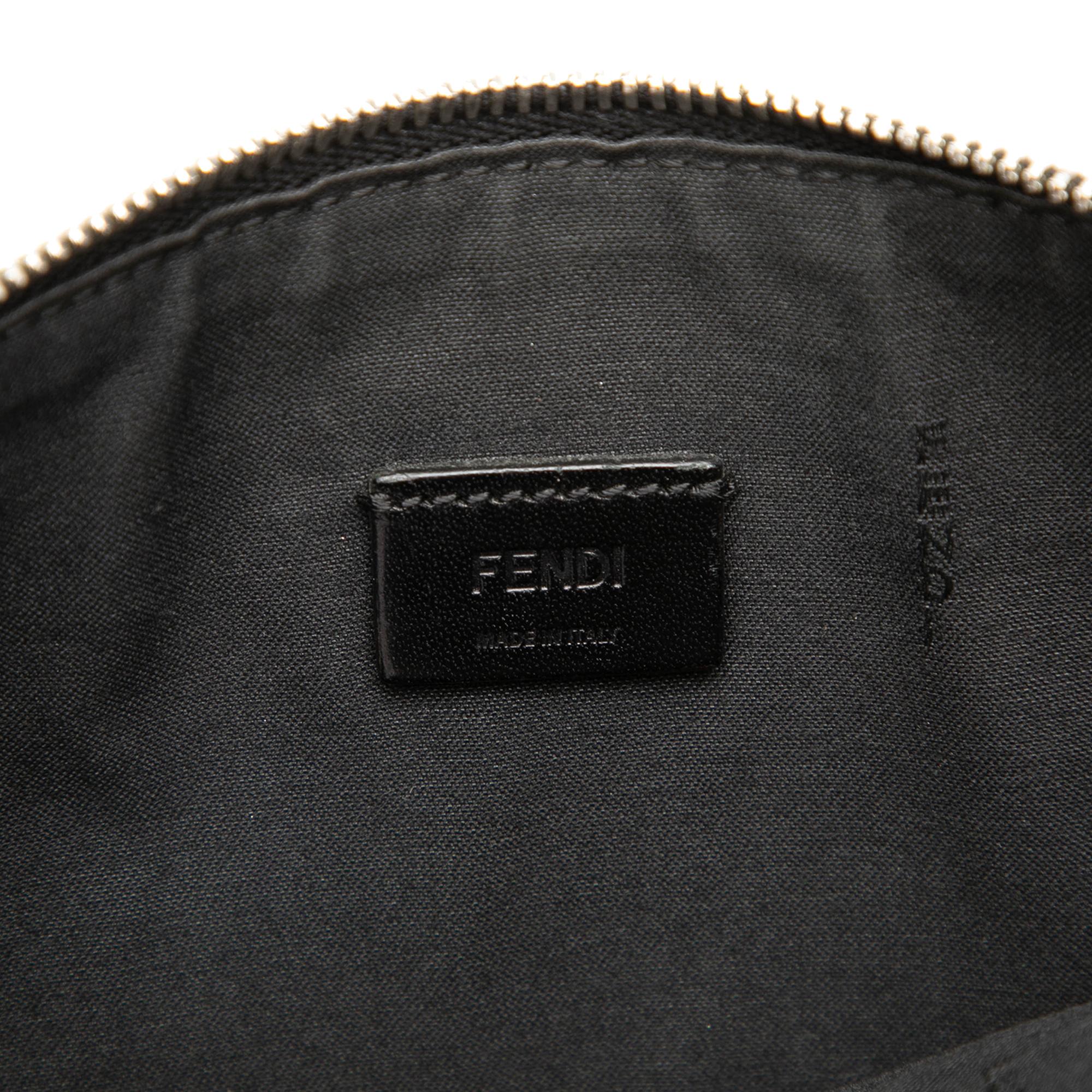Fendi Leather Monster Zip Clutch