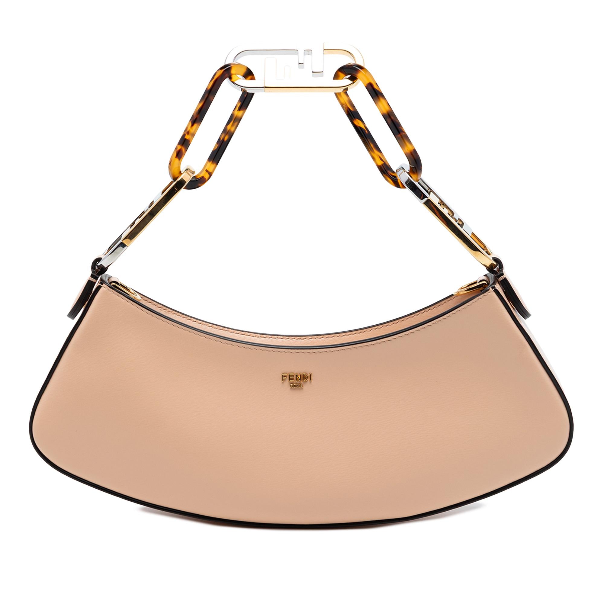 Fendi Leather O Lock Swing Satchel