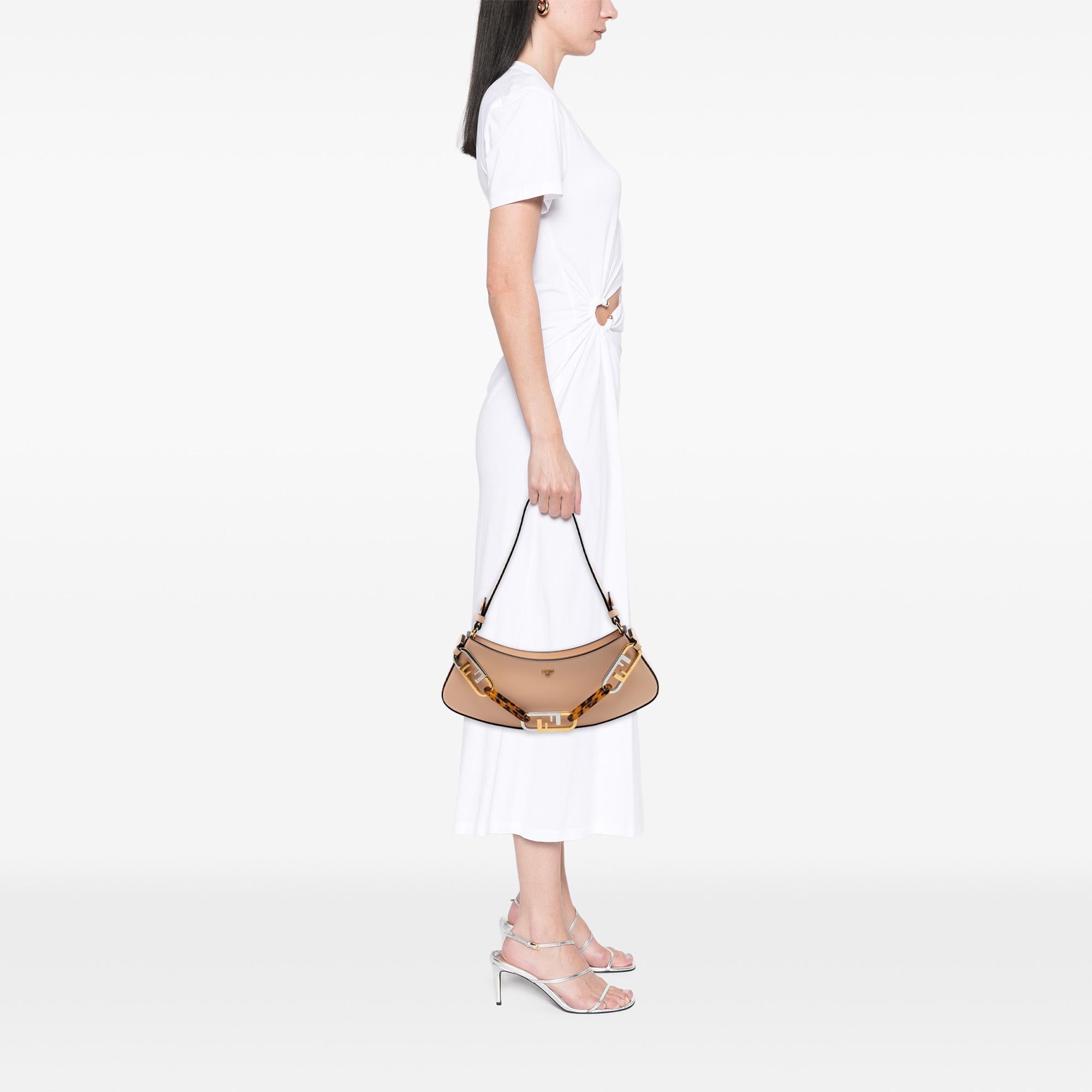 Fendi Leather O Lock Swing Satchel