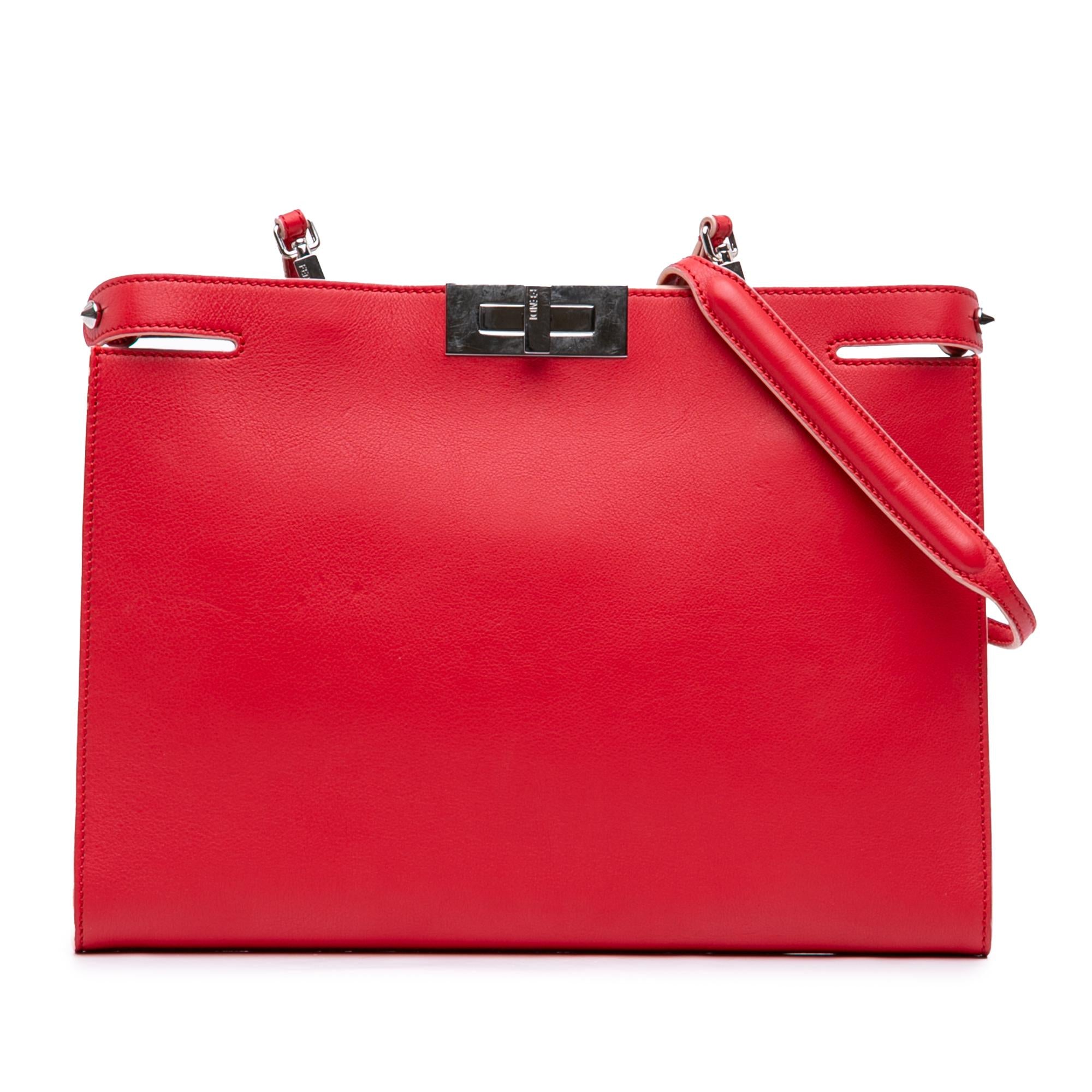 Fendi Leather Peekaboo Clutch Crossbody