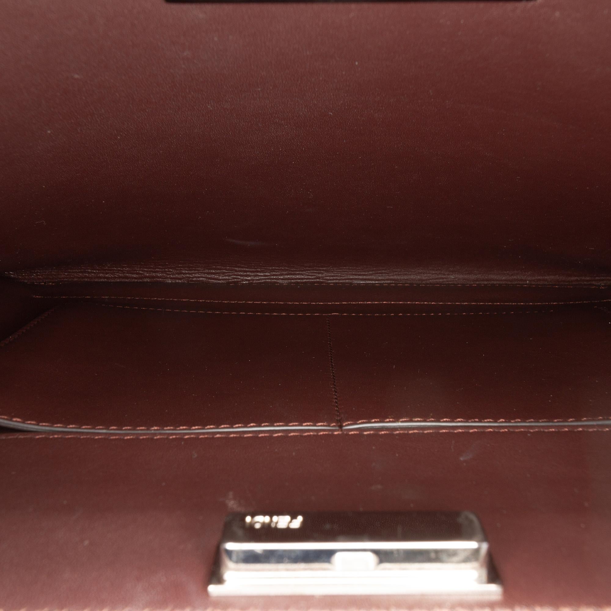 Fendi Leather Peekaboo Clutch Crossbody